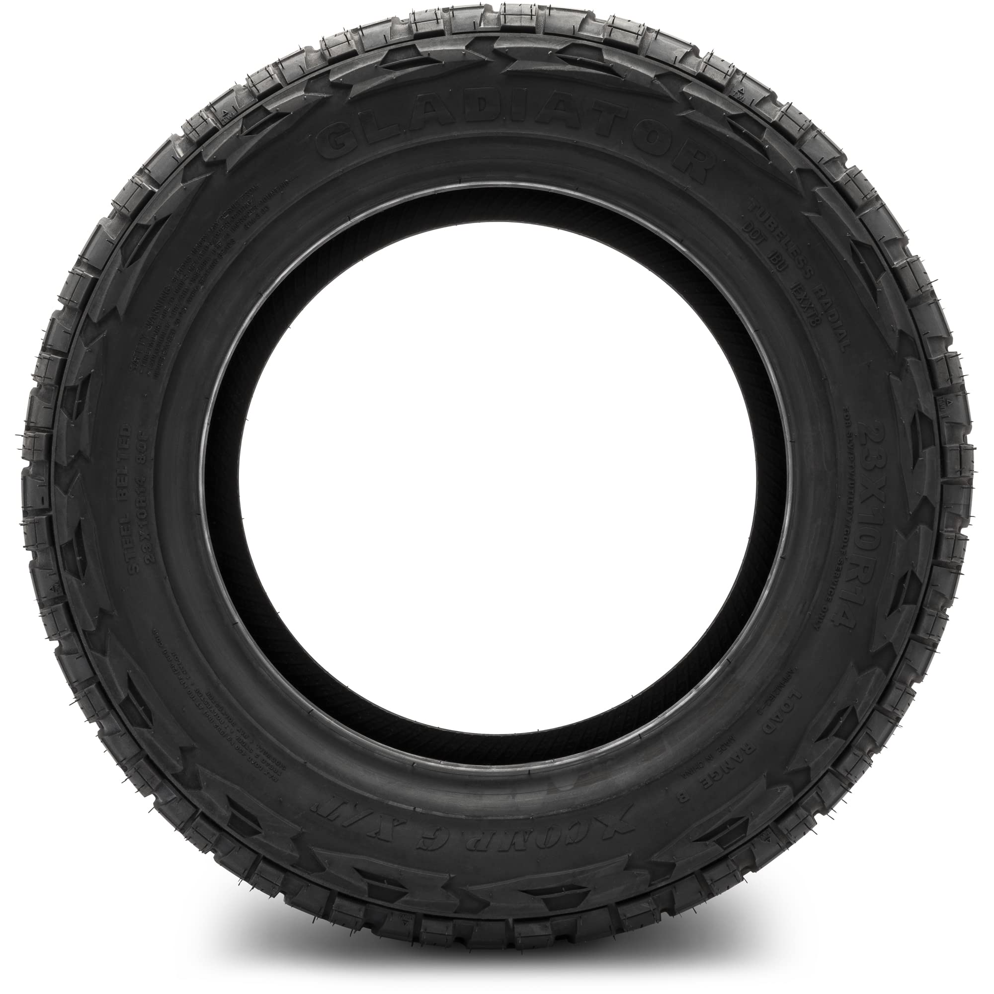 Xcomp Gladiator 23x10-14 DOT Golf Cart Tires - Set of 4 Steel Belted All-Terrain Tires for Golf Carts & Utility Vehicles - Perfect for Golf Courses, Campgrounds & Off-Road Use