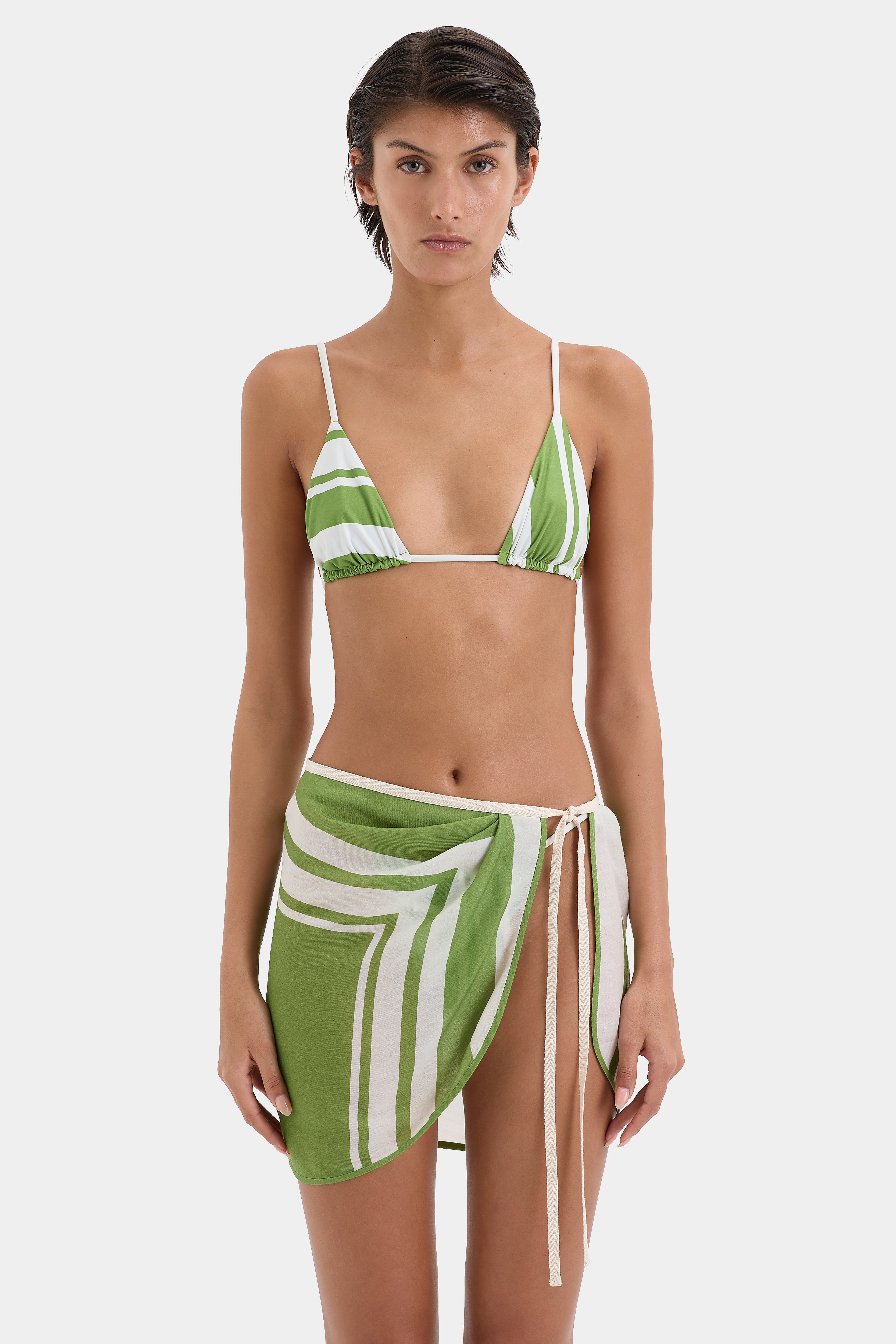 Carlo Sarong Milano Verde - Stylish and Comfortable Women's Wrap Skirt for Beach, Vacation, and Summer Outfits