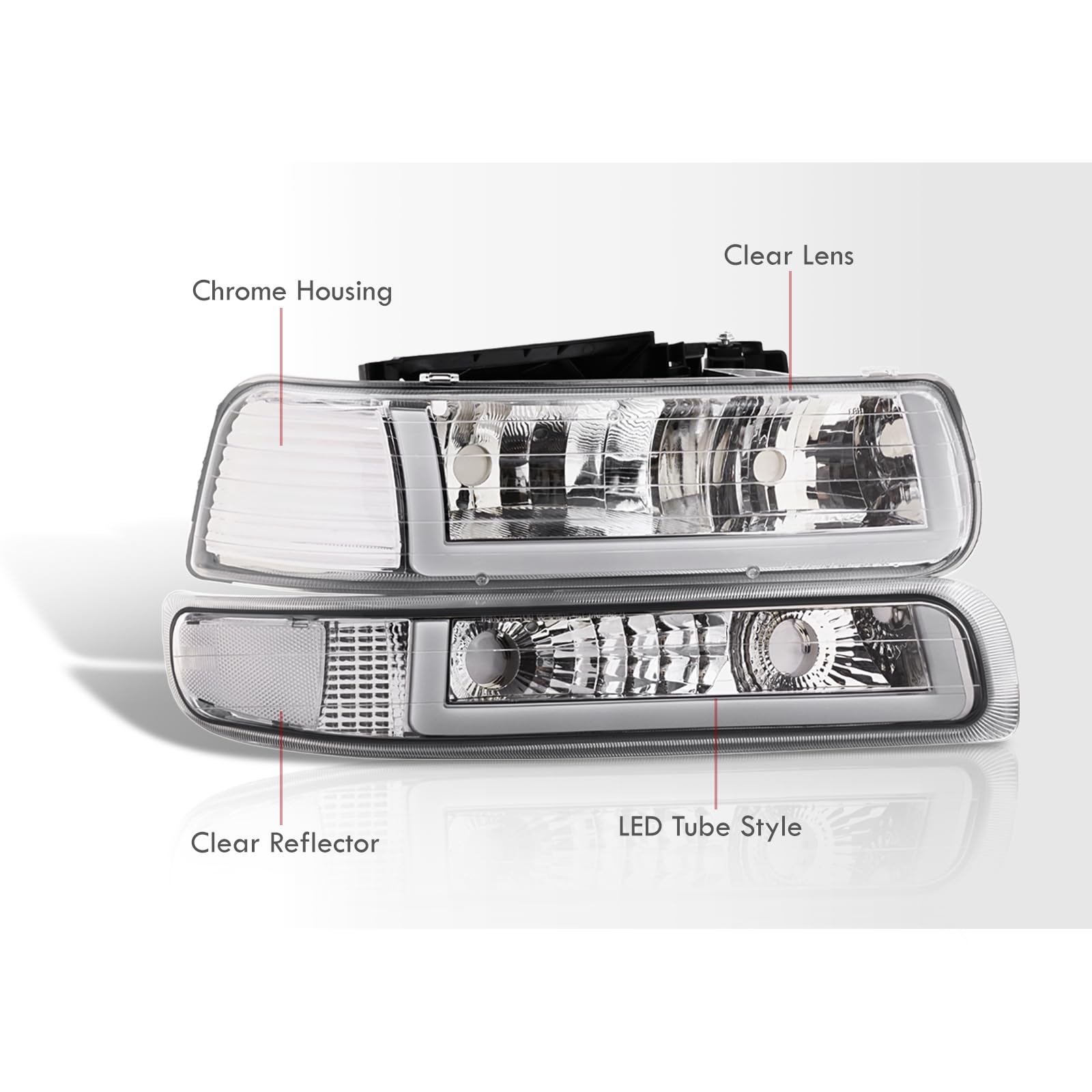 LED DRL Headlights for Silverado 1500/2500/3500 HD 1999-2006 - Upgrade Lighting for Night Driving