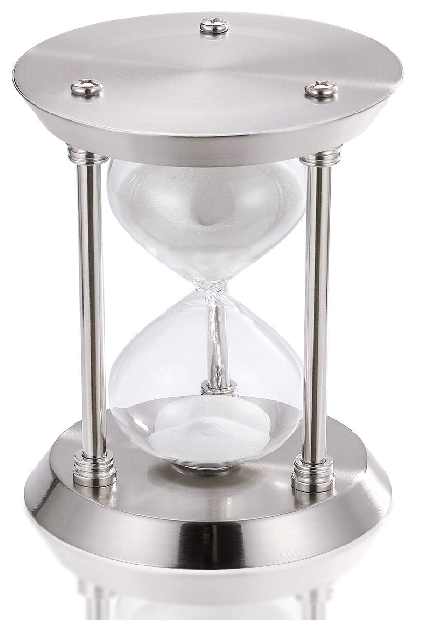 60 Minute Vintage Metal Sand Timer Hourglass - Large Antique Sand Clock with White Sand for Home, Office, Wedding Decor | Perfect for Meditation, Yoga, Study, Kitchen Timer & Decorative Centerpiece
