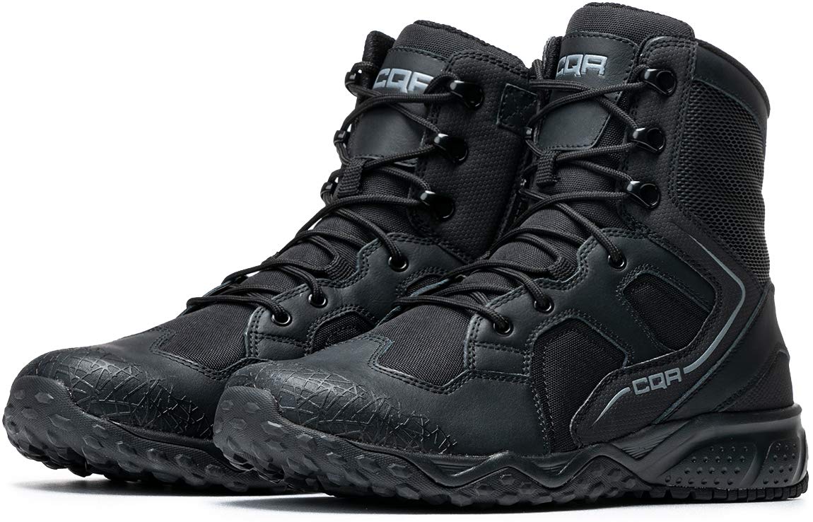 CQR Men's Military Tactical Boots - Lightweight 6 Inch Combat Boots for Hiking, Work & Outdoor Activities | Durable EDC Work Boots with Slip Resistance | Perfect for Army, Police, Construction & Camping