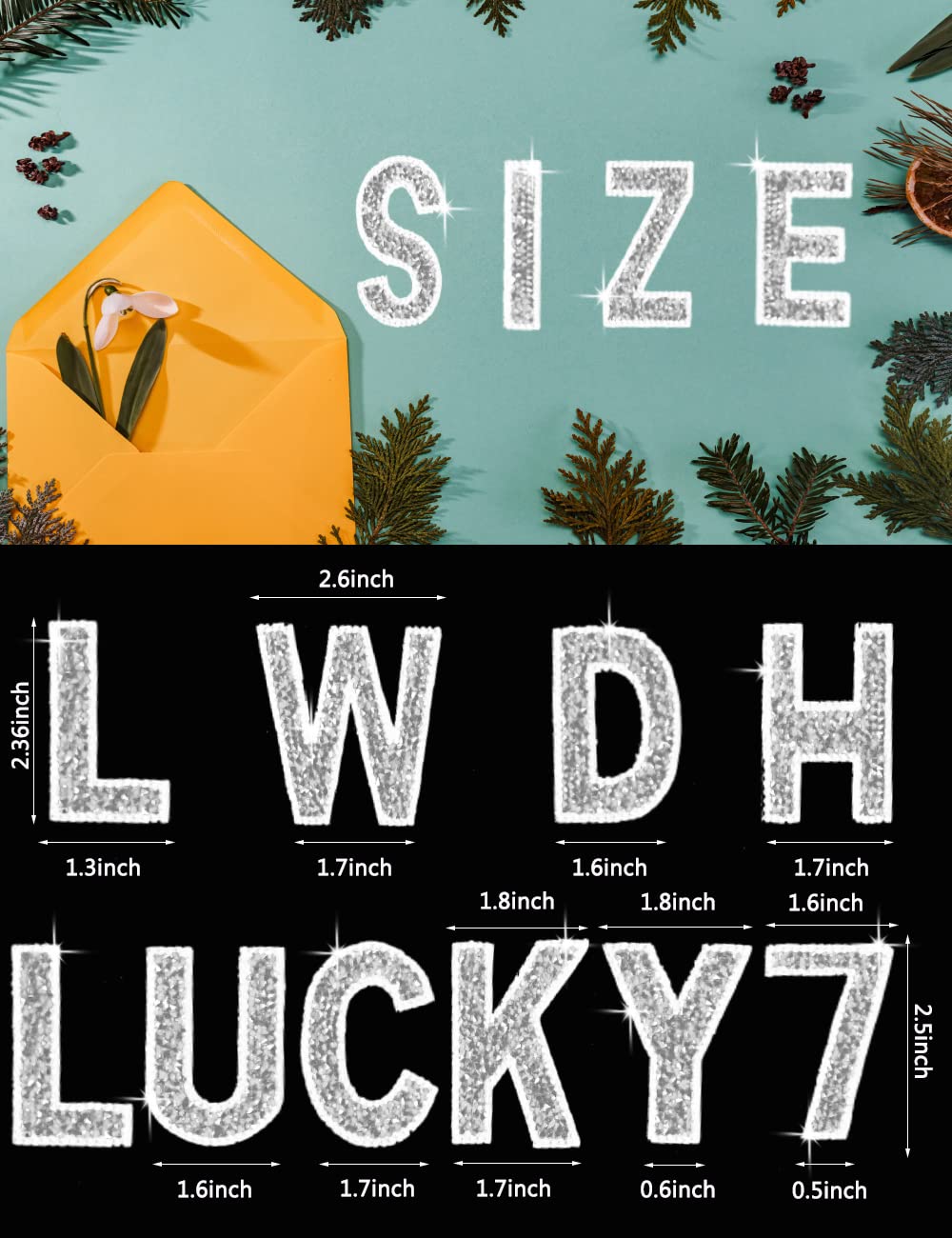47 Pieces Rhinestone Letter Stickers Large, 26 Self Adhesive Alphabet Stickers, 10 Number Crystal Glitter Stickers, Heart Stickers for Clothing, Jeans, Caps, Shoes, Bags - DIY Decorations & Crafts (White) - Perfect for Personalizing Outfits, Accessories, and Home Decor