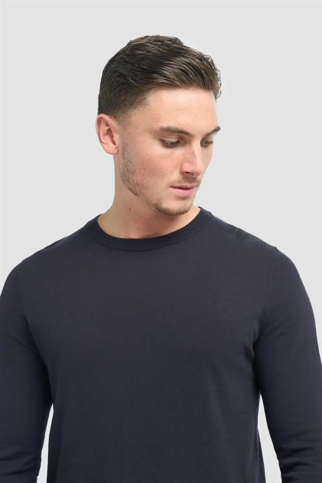 Cavani Men's Savio Lightweight Crew Neck Sweater | Soft Cotton Knit Pullover for Casual Wear & Layering | Perfect for Office, Travel & Everyday Comfort