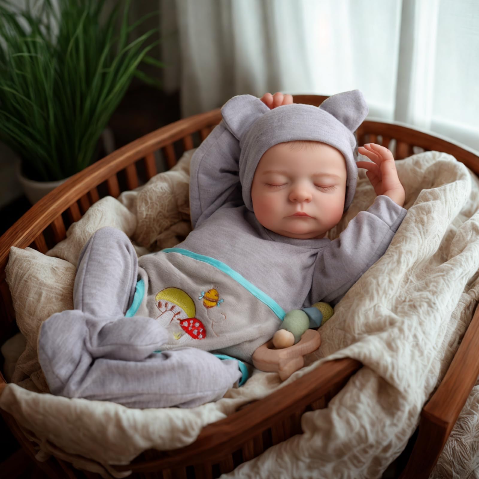 JIZHI 17 Inch Lifelike Reborn Baby Doll - Realistic Newborn Baby Boy Doll with Poseable Vinyl Body & Feeding Kit | Perfect Gift for Kids 3+ | Great for Role Play, Parenting Practice & Collectors