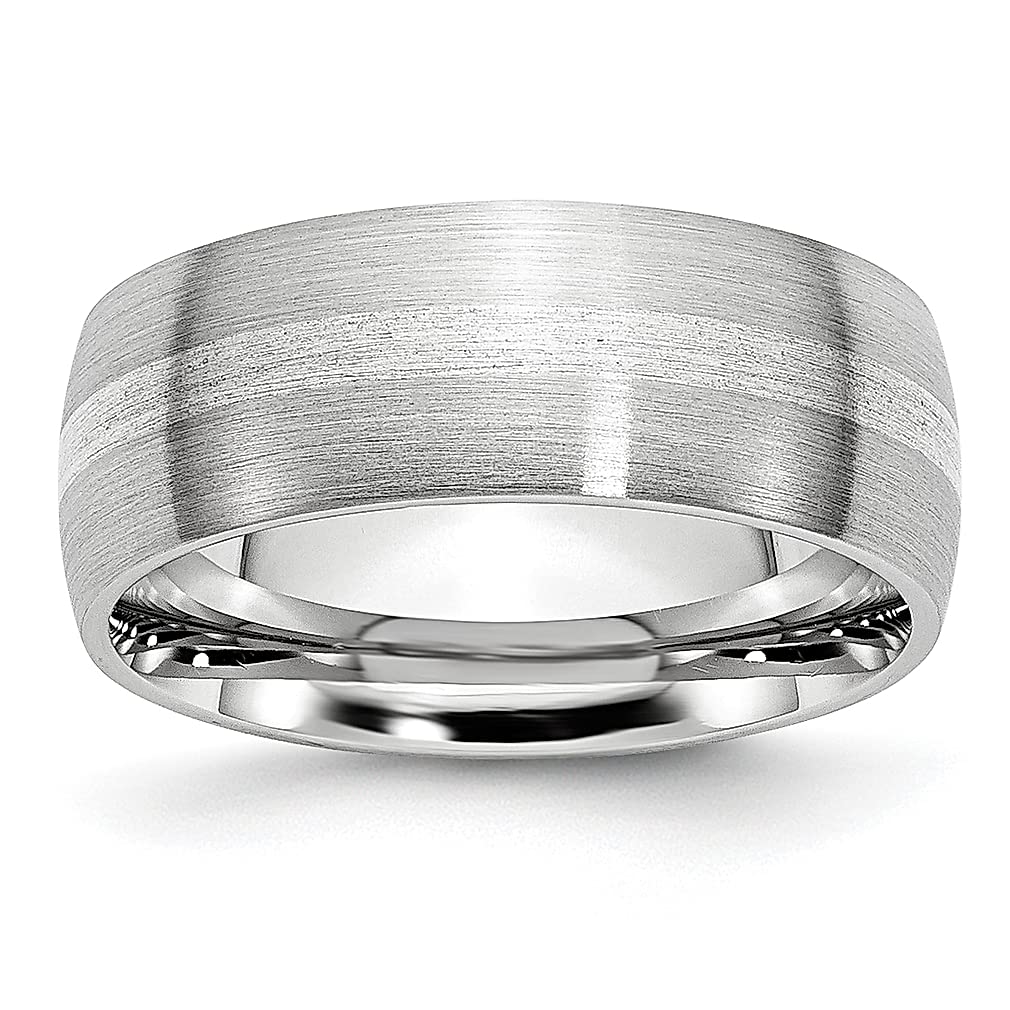 Cobalt 925 Sterling Silver Inlay 8mm Band Ring for Men - Durable Wedding Ring, Fine Jewelry Gift for Him, Dad, Husband - Perfect for Anniversaries, Engagements & Special Occasions