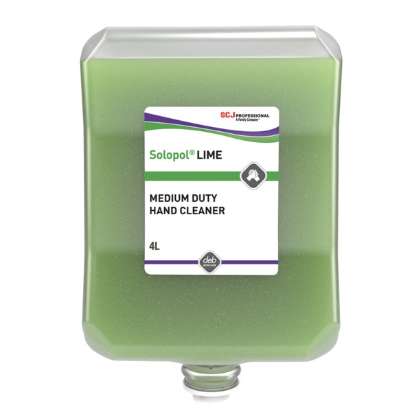 SC Johnson Deb Solopol Lime Medium Heavy Duty Hand Cleaner - Industrial Strength Hand Soap for Tough Grease & Dirt - Perfect for Mechanics, Construction & Auto Repair Shops