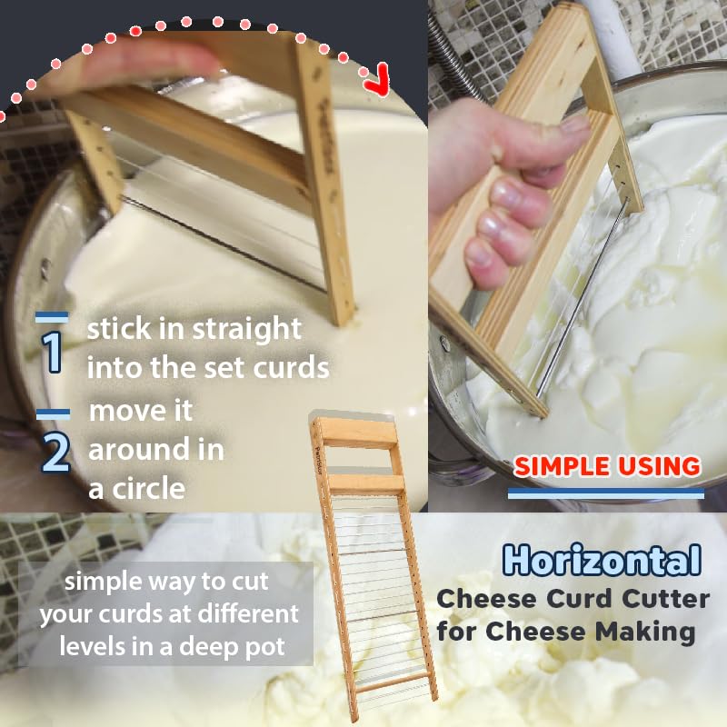 Stainless Steel Horizontal Cheese Curd Cutter - 1/2