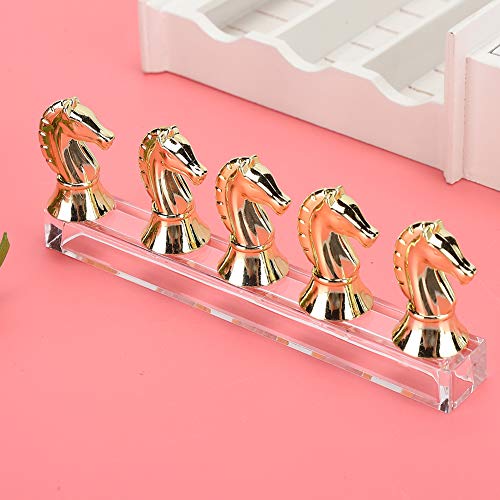 Horse Head Nail Tip Practice Stand - DIY Nail Art Display Holder for Finger Training & False Nail Presentation - Light Gold Nail Equipment Support for Salon & Home Manicure Practice