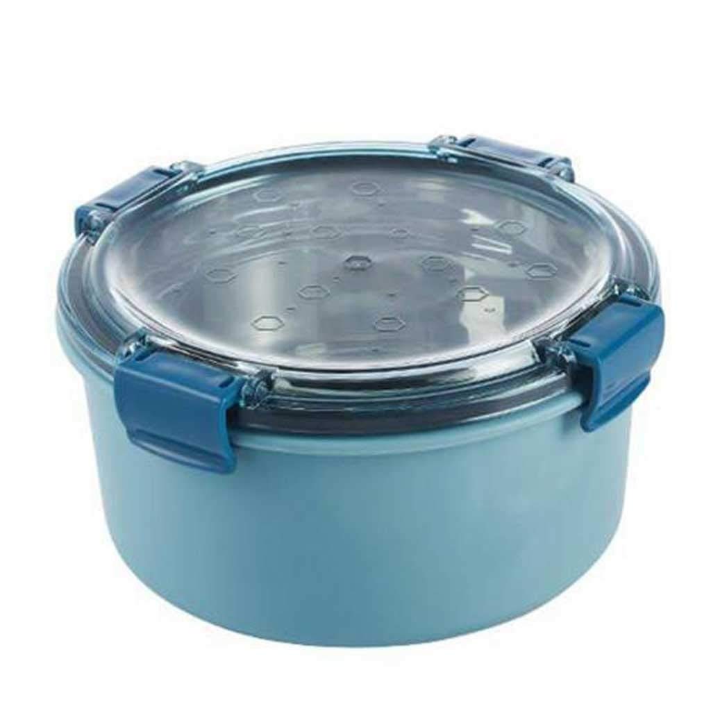 CUJUX 1000ml Round Stainless Steel Bento Lunch Box - Leakproof Food Container with Secure Lid - Eco-Friendly Meal Prep for Office, School & Picnics (Color A)