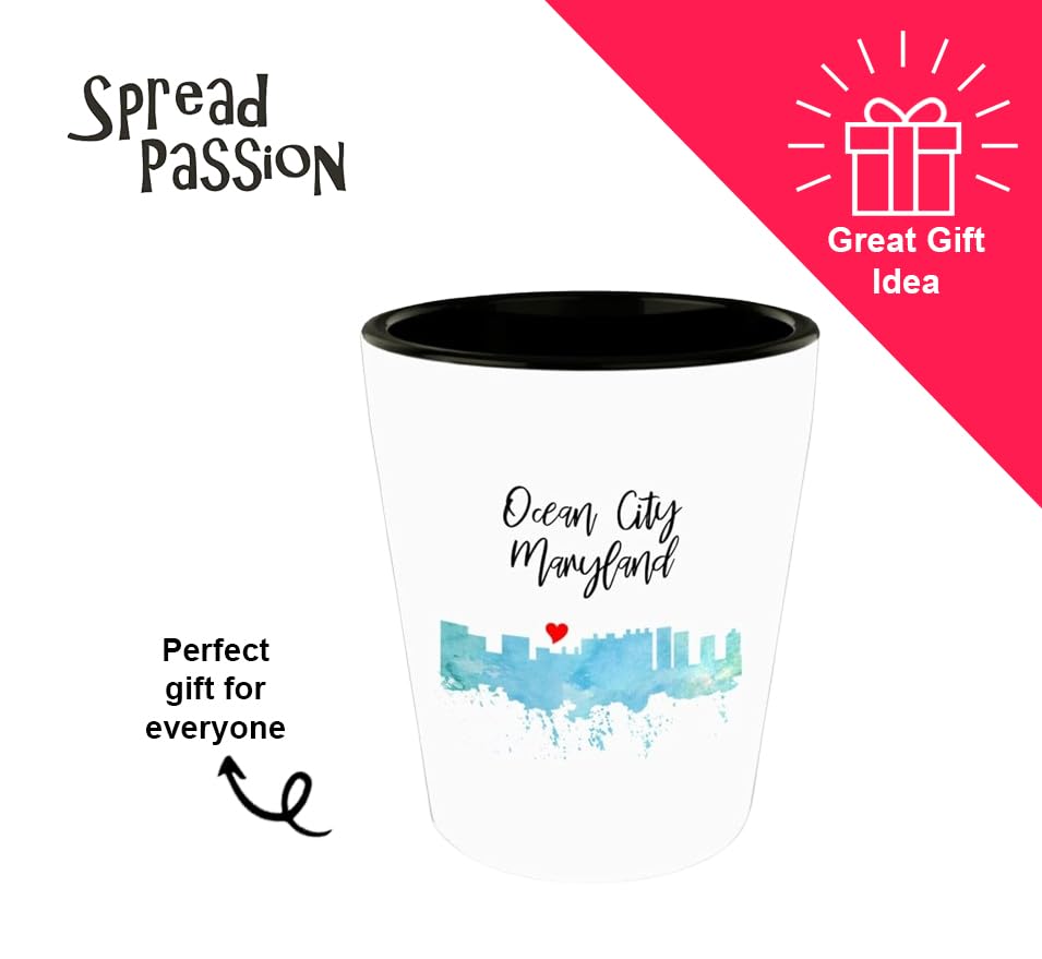 Ocean City Maryland Shot Glass - Best Maryland Lover Gifts for Souvenirs & Collectibles - Perfect for Beach Parties, Bar Decor & State Pride Gifts