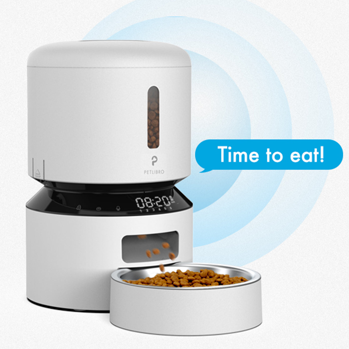 Pelibro Granary Automatic 3L Pet Feeder - White - Perfect for Cats & Dogs - Ideal for Home, Office & Travel Use