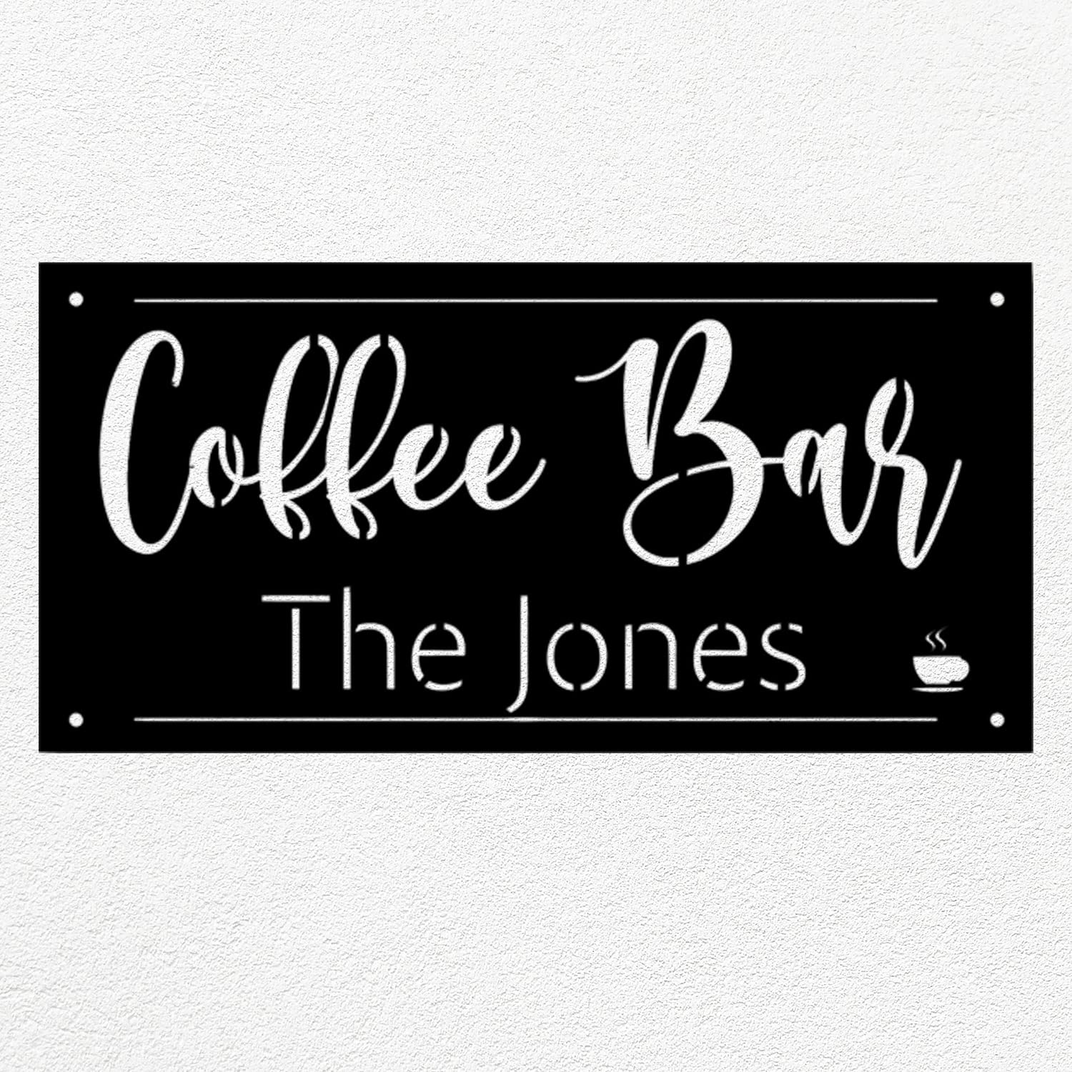 Custom Metal Coffee Bar Sign - Personalized Name Wall Decor for Home & Cafe | Rustic Vintage Coffee Shop Sign for Kitchen, Office & Coffee Lover Gifts
