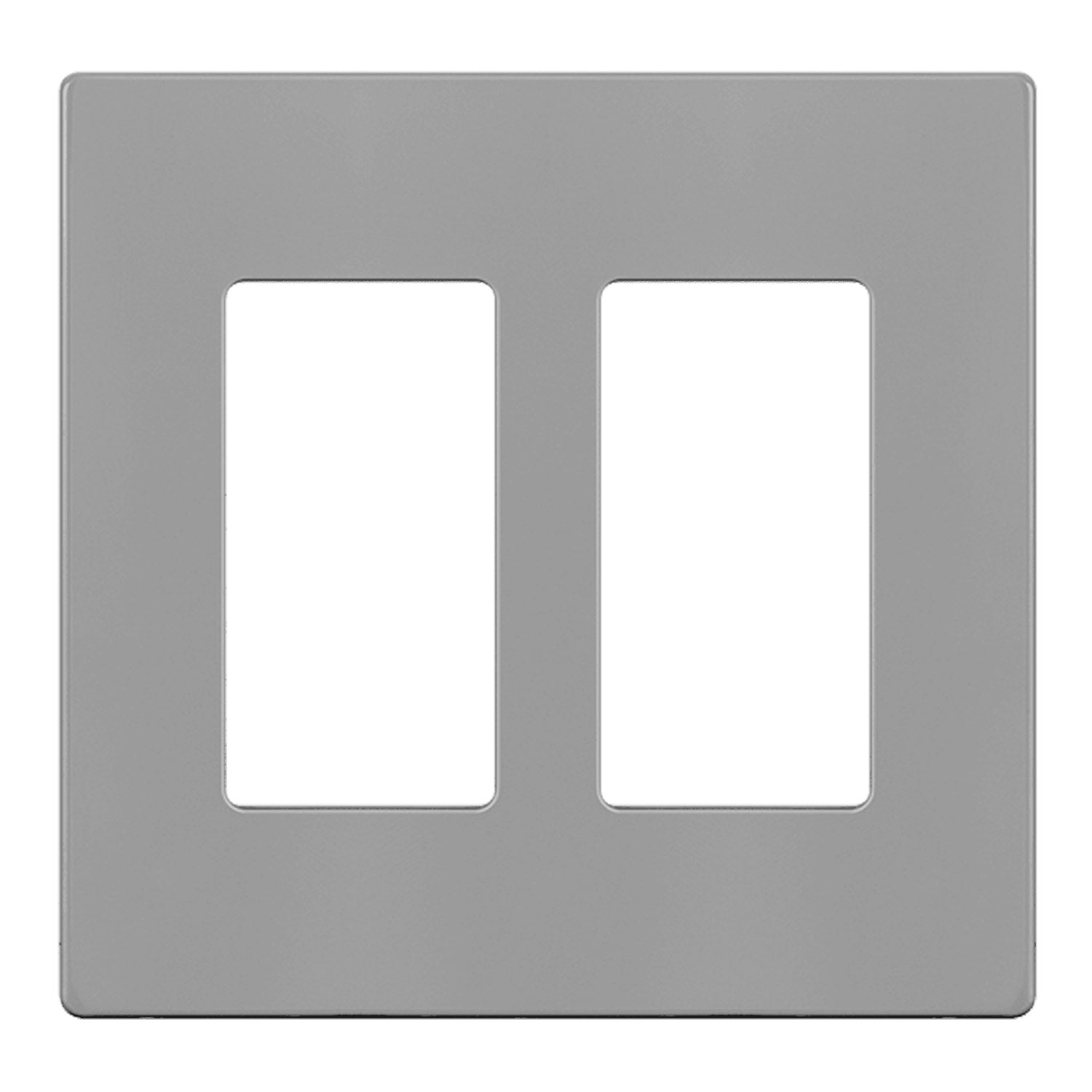 2 Gang Decorator Rocker Screwless Wall Plate in Gray - Perfect for Modern Homes & Office Electrical Outlet Covers