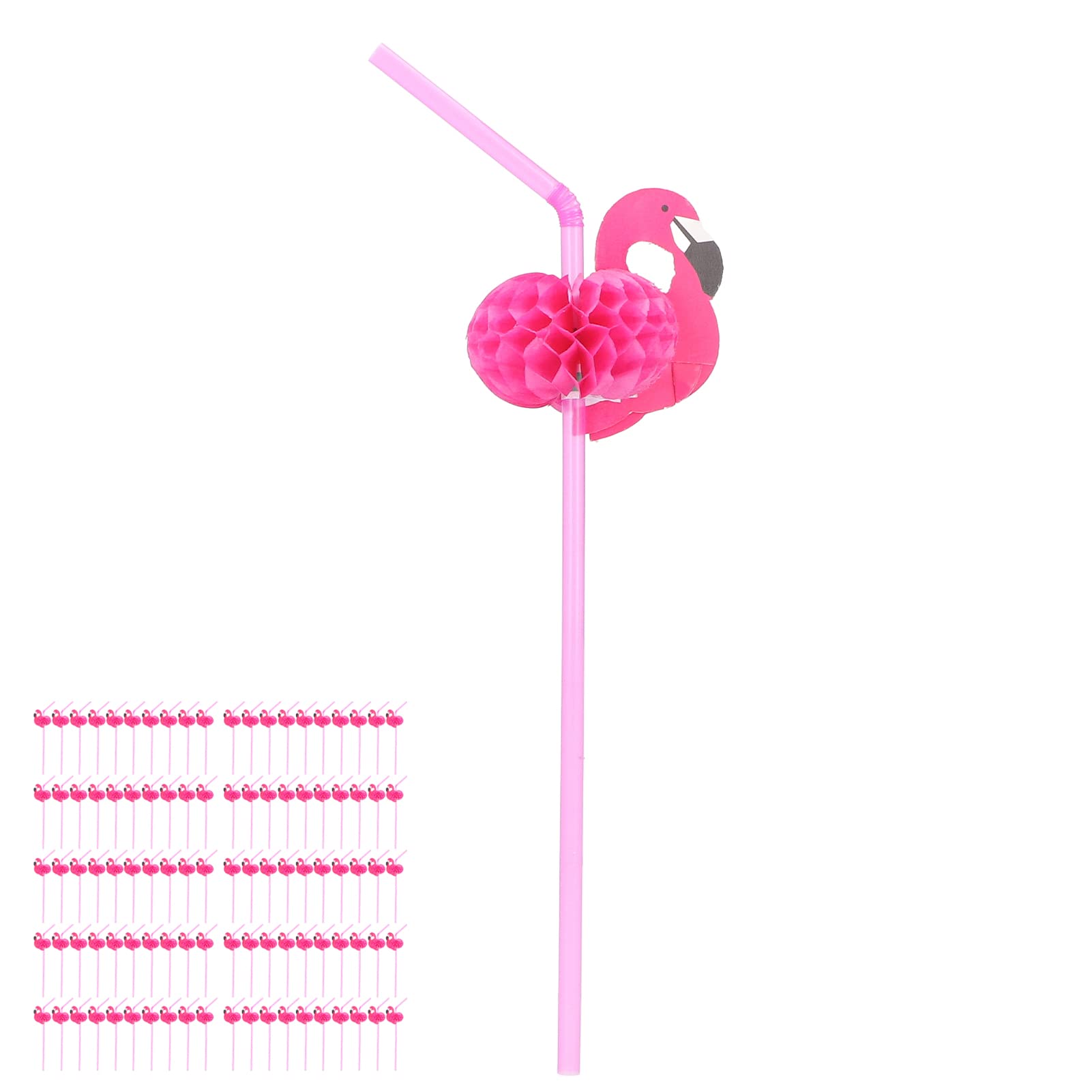 100Pcs Flamingo Cocktail Straws - Colorful Drinking Straws for Wedding, Party, and Summer Decorations - Perfect for Cocktails, Smoothies, and Beverages