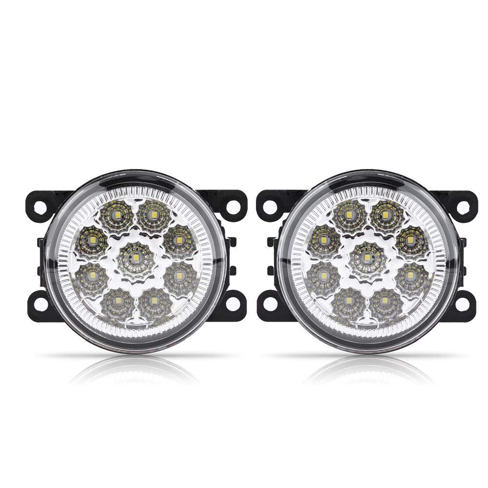 12V LED Car Fog Light Kit - 9pcs Round White Daytime Running Lights (DRL) for Astra H GTC & Scania - Perfect for Night Driving & Foggy Conditions