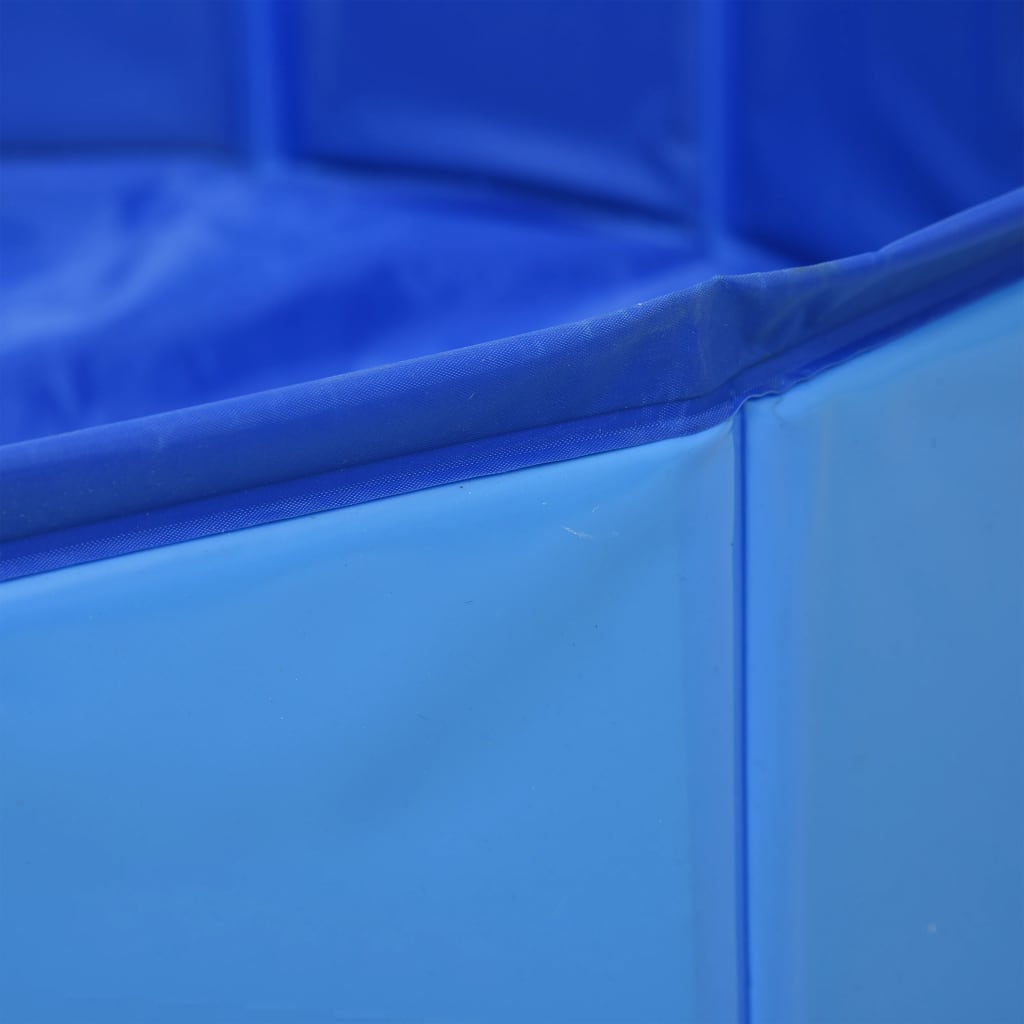Foldable Dog Swimming Pool - Blue PVC Pet Pool 80x20 cm for Small to Medium Dogs - Portable Outdoor Water Play for Backyard, Beach & Summer Fun
