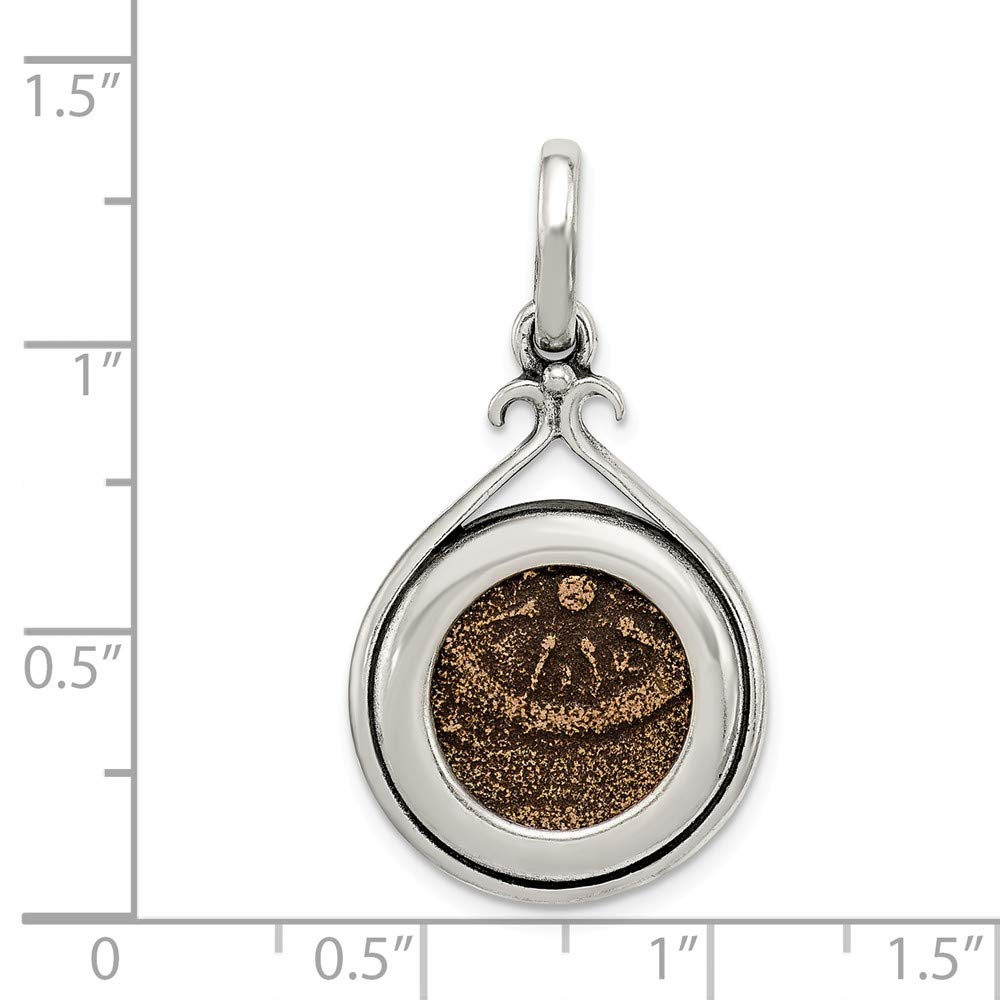 Antiqued Sterling Silver & Bronze Widow's Mite Coin Pendant Necklace - Biblical Jewelry for Women, Gift for Christian Faith Followers - Perfect for Church, Weddings & Special Occasions