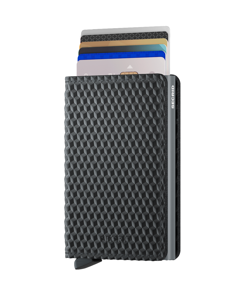 SECRID Slimwallet Cubic Black Titanium - RFID Blocking Minimalist Wallet for Men & Women | Perfect for Travel, Business & Everyday Use
