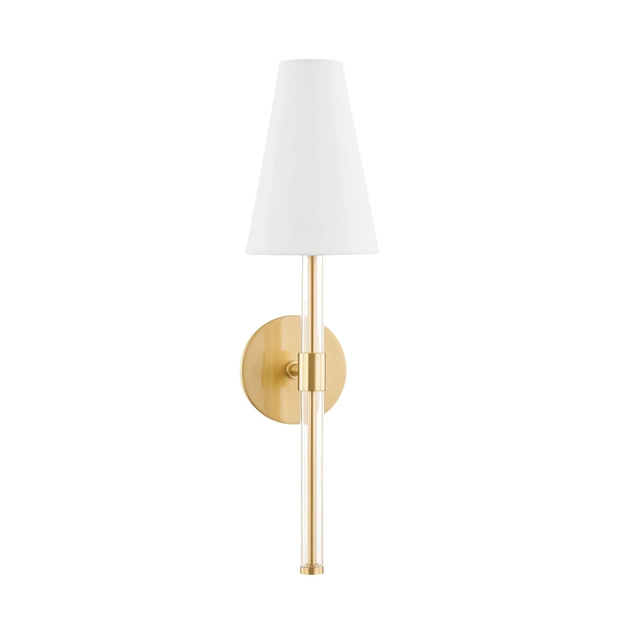 Vintage Brass & Acrylic Linear Janelle Wall Sconce Light Fixture - Modern Farmhouse Lighting for Bedroom, Hallway & Living Room Decor