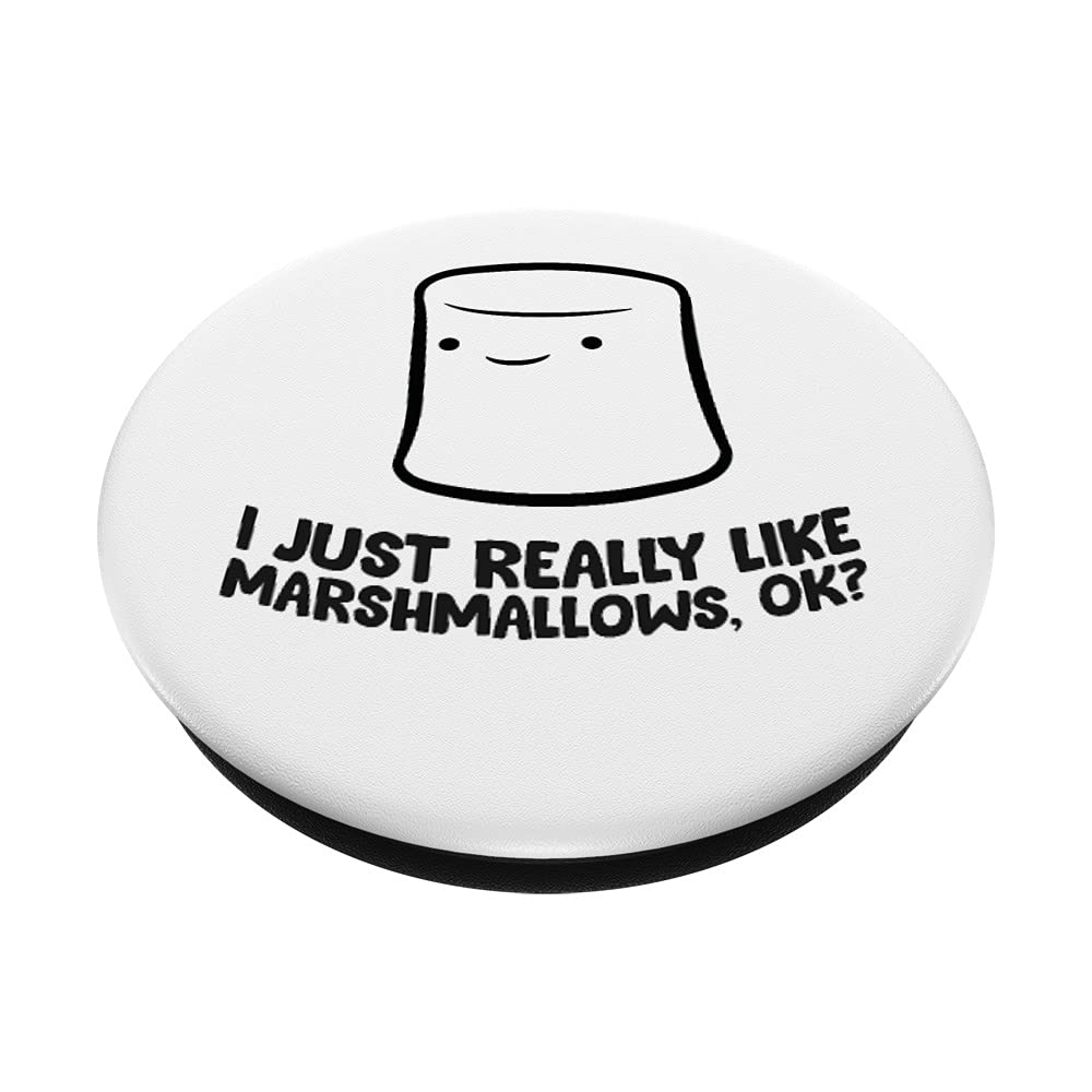 I Just Really Like Marshmallows - Swappable PopGrip for Phones & Tablets | Cute Marshmallow PopSocket Accessory for Daily Use, Travel & Office