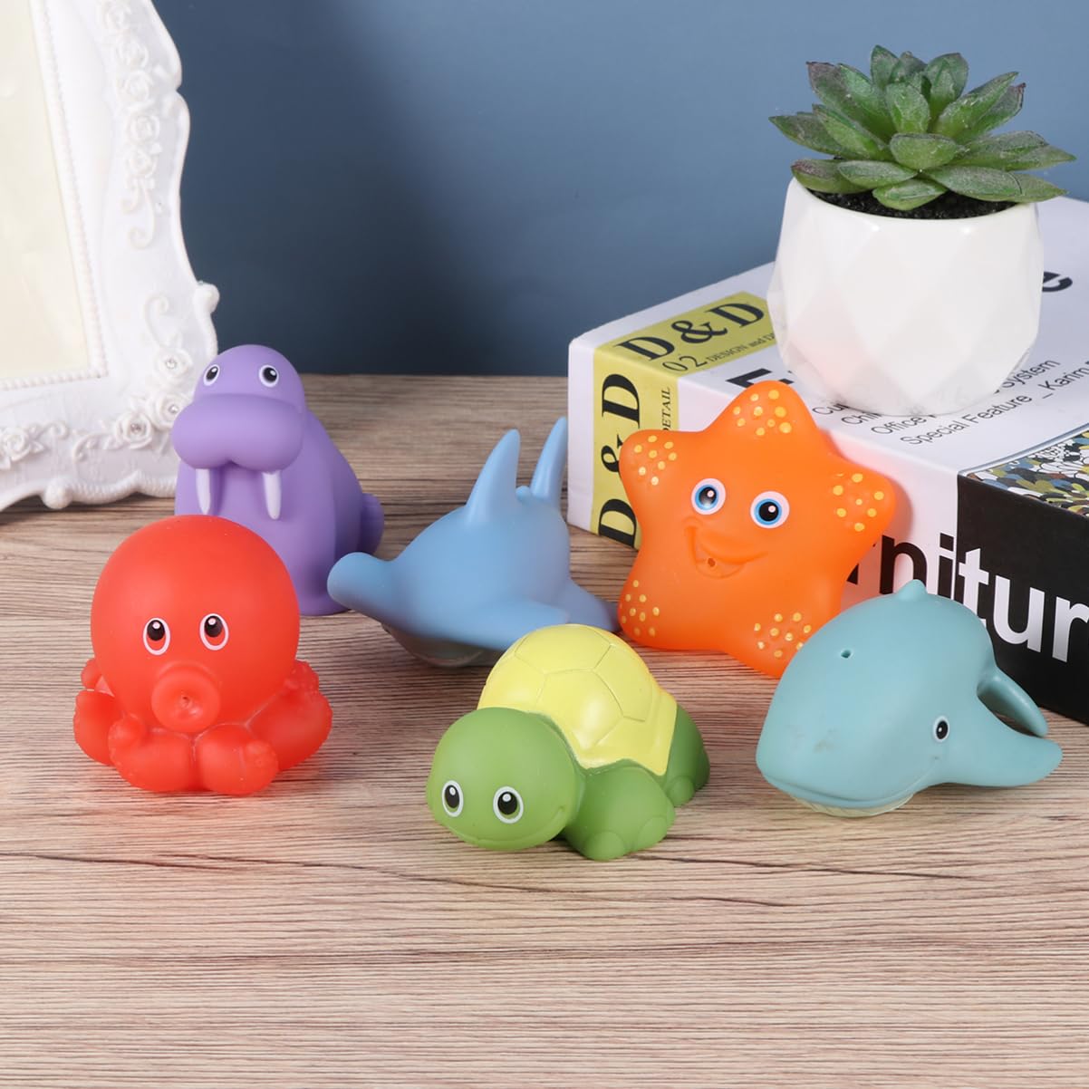 6pcs Funny Fountain Bath Toys for Kids - Water Play & Bathtime Fun - Blue MOLUCKFU Bathing Accessories | Perfect for Pool, Beach & Outdoor Water Activities