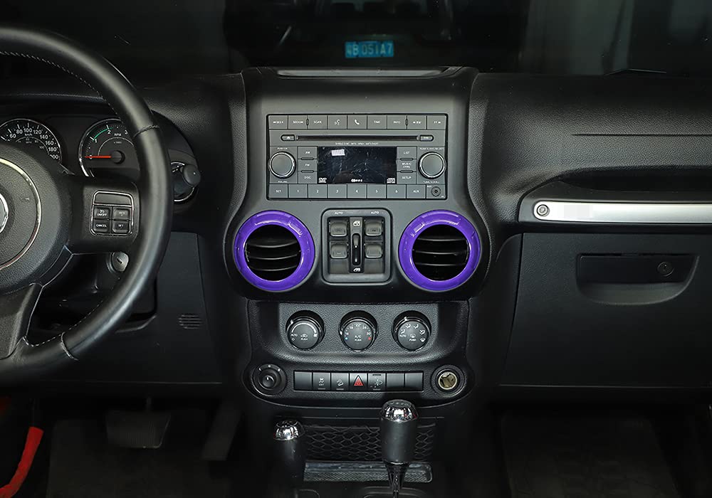 Jeep Wrangler JK 2011-2017 AC Vent Ring Cover - Purple ABS Interior Accessories & Decorative Trim | Upgrade Your Car's Style for Off-Road Adventures & Daily Commutes