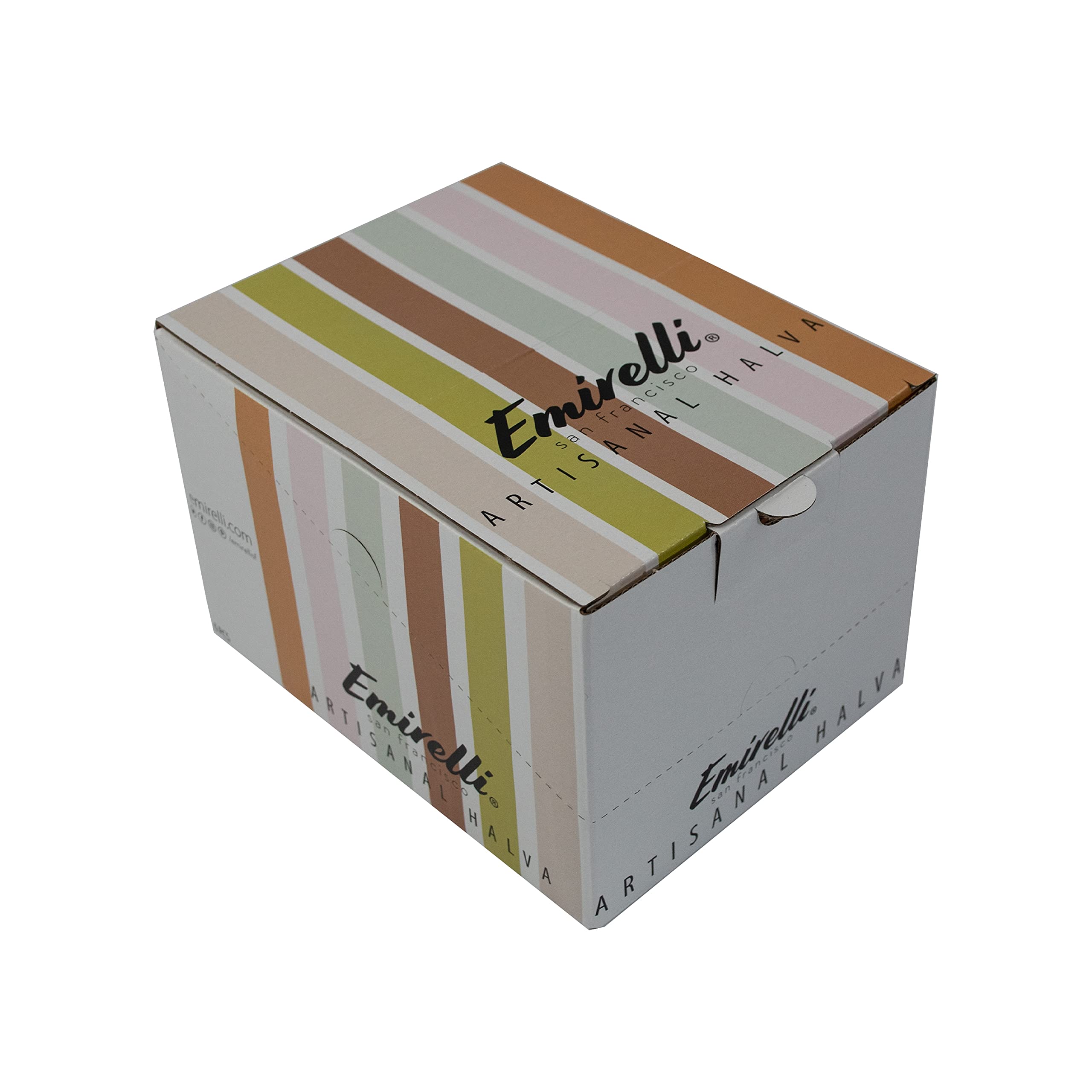 Premium Emirelli Artisanal Halva Dessert - Authentic Middle Eastern & Turkish Vegan Sweets - 55% Tahini Halwa with Rose Water & Petals - Traditional Halvah Candy - Pack of 6 | Perfect for Gifts, Tea Time & Dessert Platters