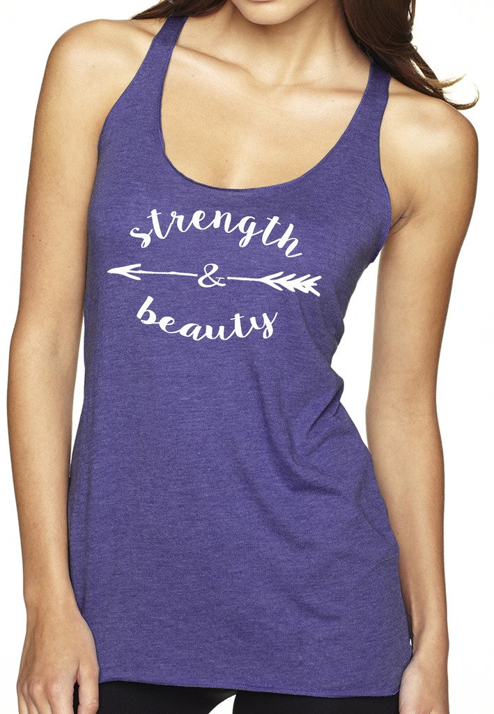 SoRock Women's Strength & Beauty Tri-Blend Tank Top - Soft Athletic Workout Shirt for Yoga, Gym & Running - Breathable Comfort Fit for Active Lifestyles