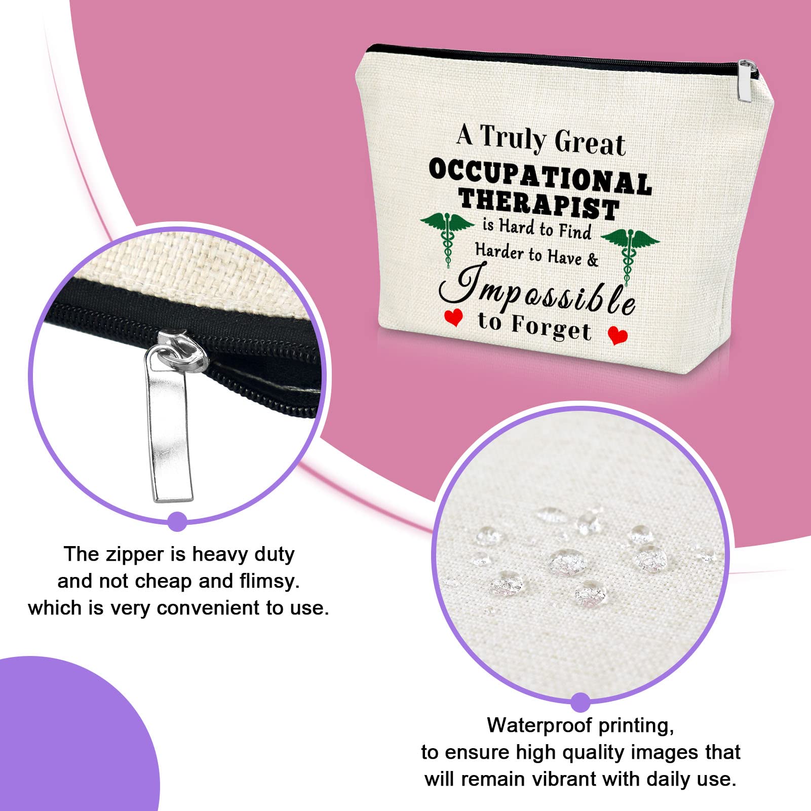 Funny Occupational Therapist Gifts for Women - OT Teacher Appreciation & Thank You Gift - Makeup/Cosmetic Bag for Birthday, Christmas - Perfect for Therapists, OT Students & Healthcare Professionals