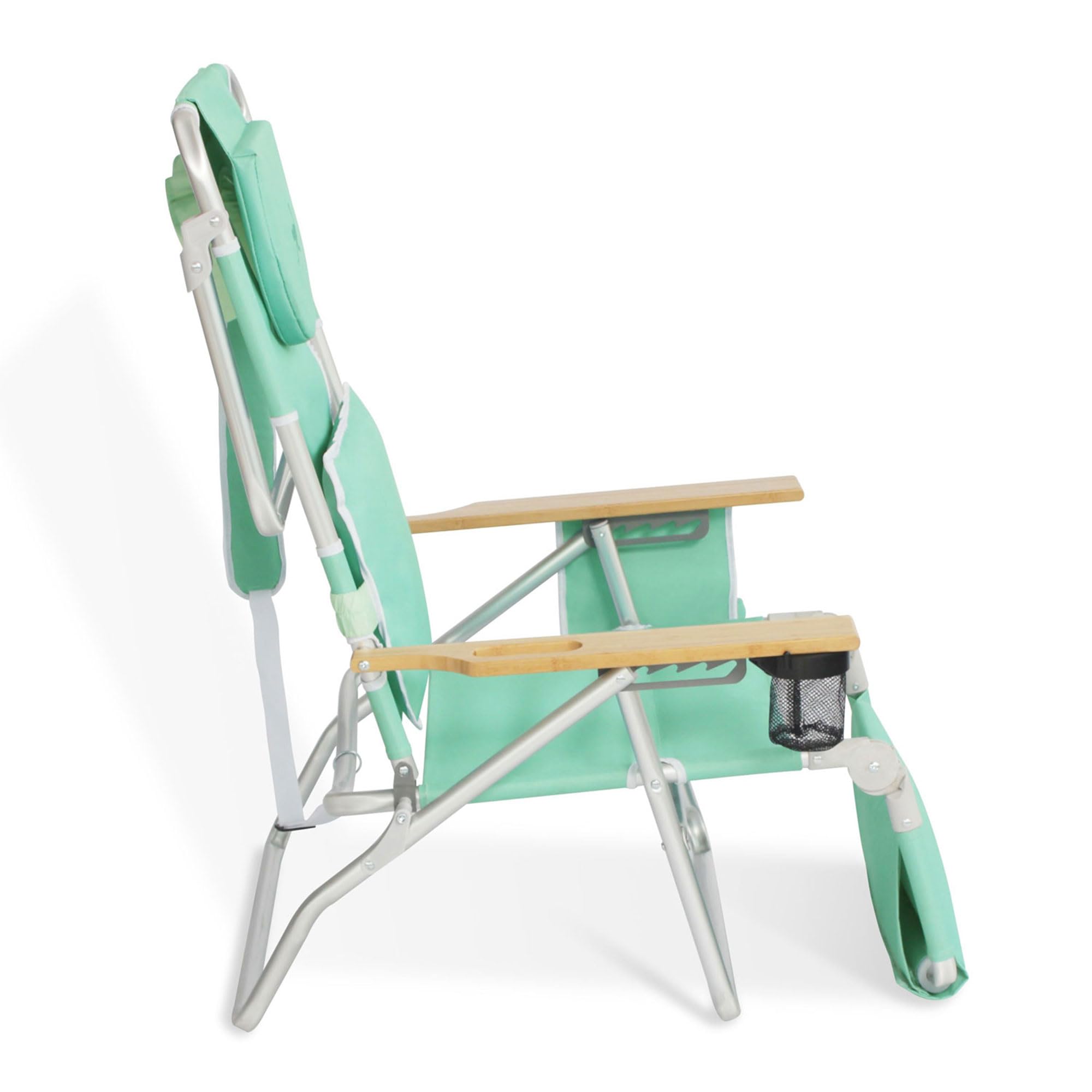 Premium Ostrich Deluxe Reclining Lounge Chair - 3-in-1 Adjustable Folding Outdoor Beach Lounger with Cup Holder, Teal Blue - Perfect for Poolside, Backyard, Patio & Beach Relaxation