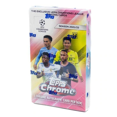 2021-22 Topps UEFA Champions League Chrome Soccer Hobby Box - Collectible Trading Cards for Soccer Fans & Sports Memorabilia Enthusiasts - Perfect for Collecting, Trading, and Displaying