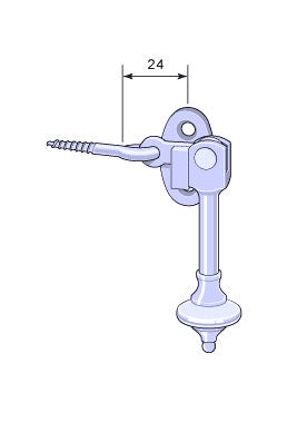 Næsman No. 1332 Brass Window Lock with Short Loop - Secure Home & Office Windows - Durable Hardware for Enhanced Safety