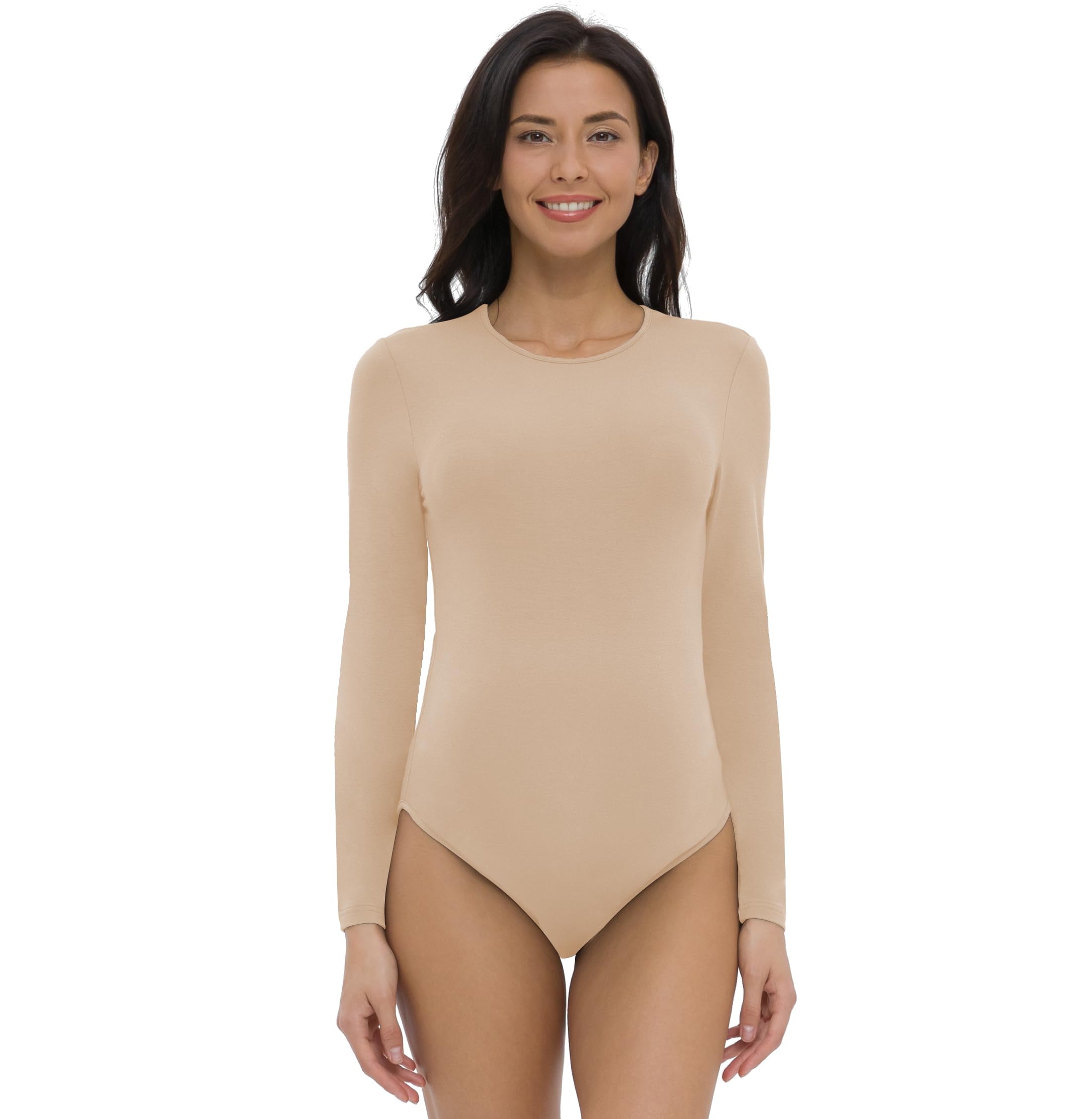 V VOCNI Maternity Bodysuit - Soft Cotton Long Sleeve Pregnancy Shirt & Nursing Top for Expecting Moms | Comfortable Maternity Shapewear for Work, Casual Wear & Baby Shower Events