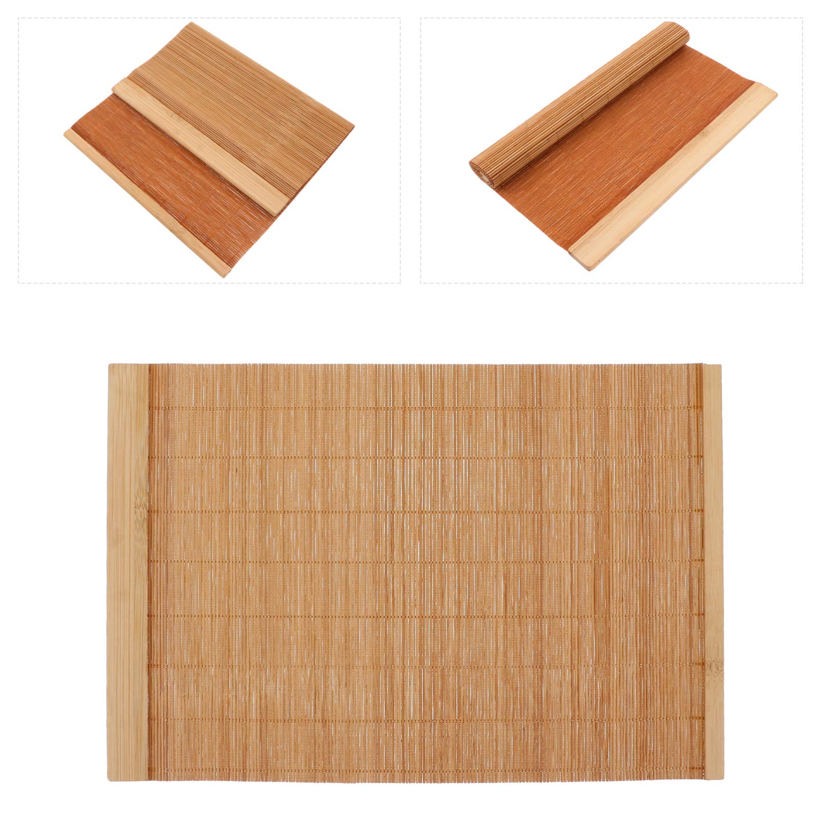 Premium 2-Pack Bamboo Wood Placemats - Heat Resistant Rectangular Table Mats for Dining, Kitchen & Home Decor - Natural Eco-Friendly Place Mats for Daily Use & Dinner Parties
