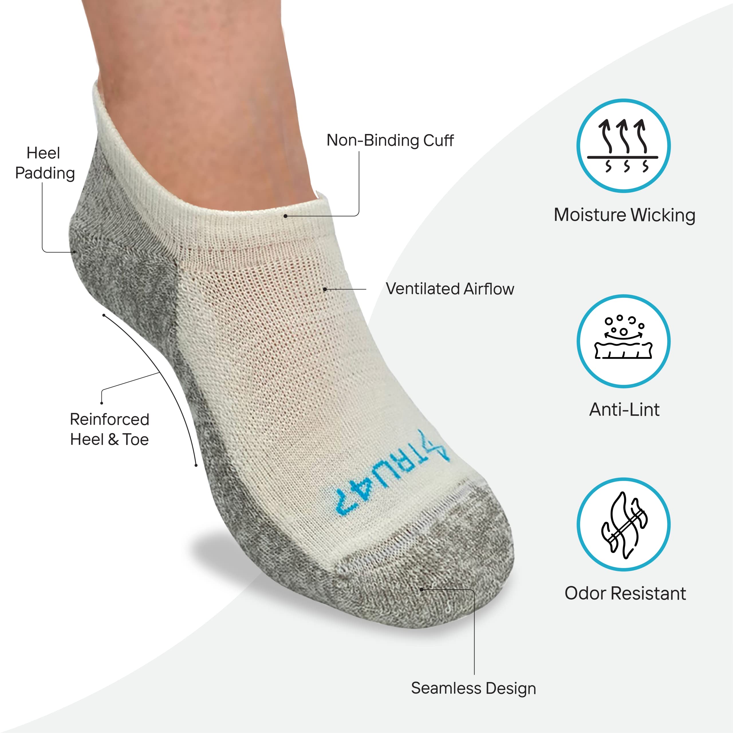 TRU47 Grounding & Earthing Socks with 99.99% Pure Silver Thread | Natural Pain Relief & Better Sleep | Ideal for Yoga, Meditation & Indoor Grounding Therapy