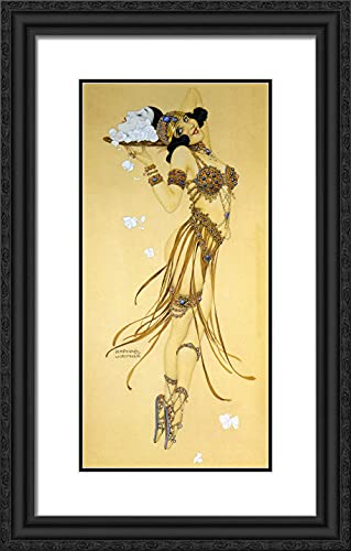 Black Ornate Wood Frame with Double Matting
