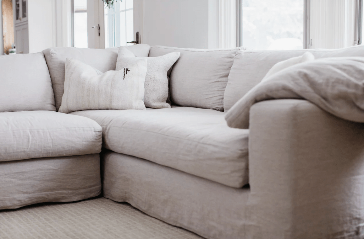 South Point 169in x 96in Slipcovered Sectional Sofa - Large L-Shaped Couch with Removable Washable Covers for Living Room, Family Room & Home Theater