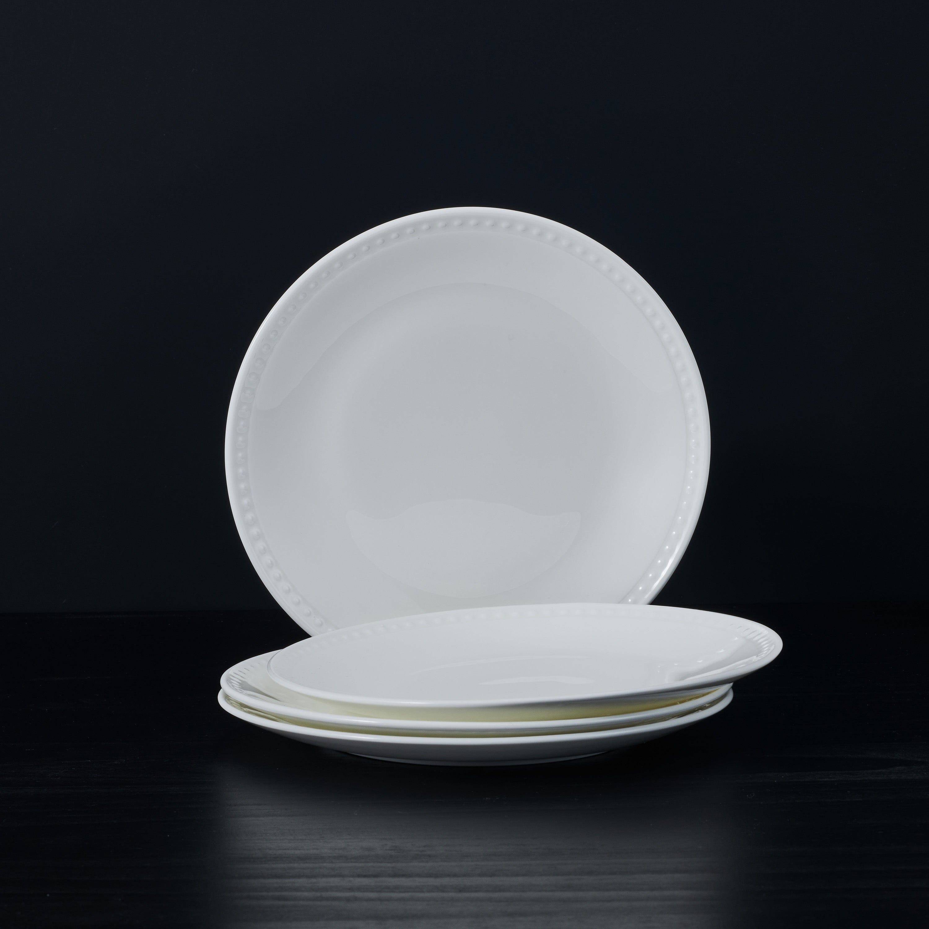 Loria Set of 4 Salad Plates - 7.5 Inch Porcelain Appetizer Dishes for Dinner Party, Wedding, Picnic & Home Decor | Elegant & Durable Dishware Set