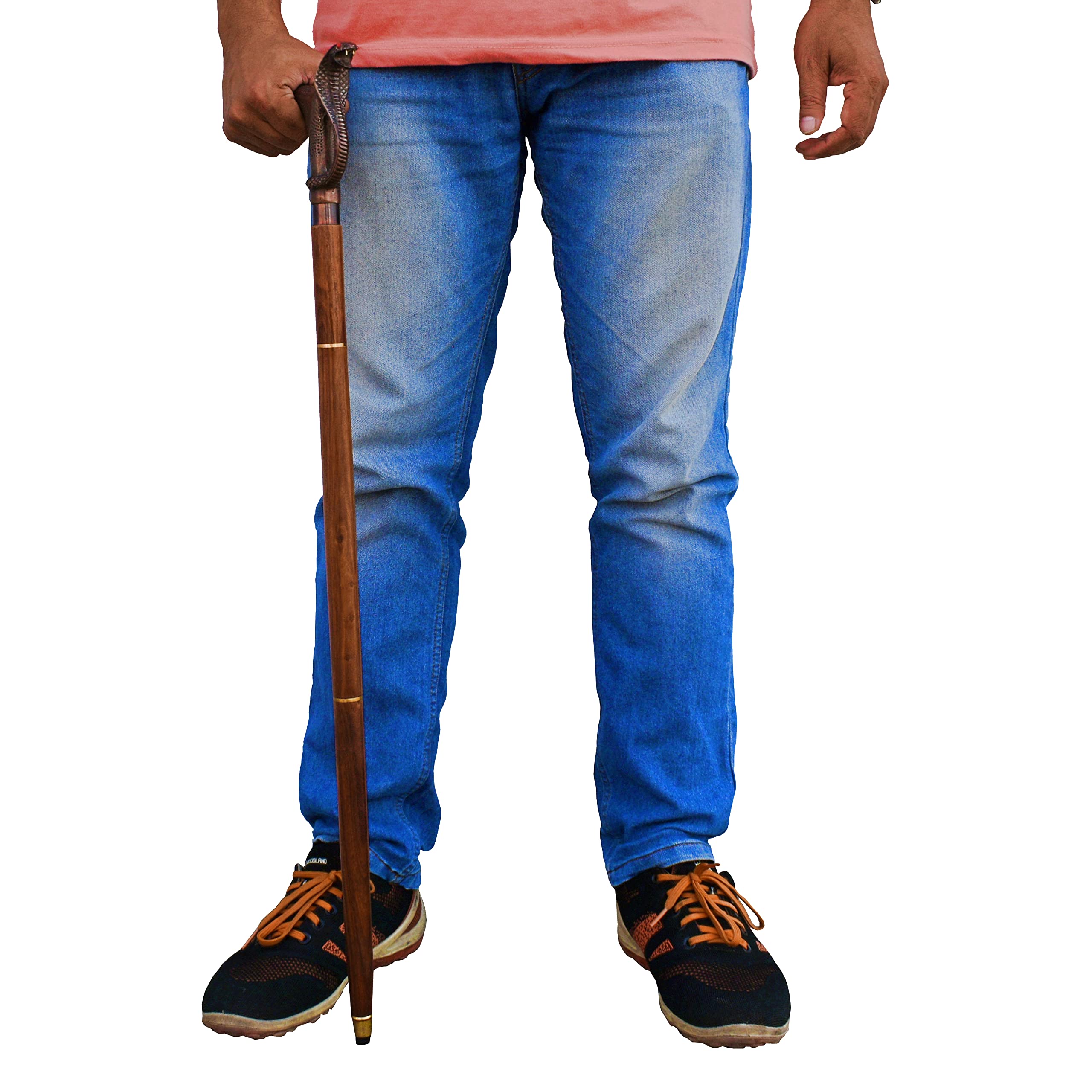 Antique Wooden Walking Cane for Men & Women - Handmade Rosewood Folding Cane with Cobra Head Design - Perfect for Hiking, Fashion Accessory, and Elderly Support