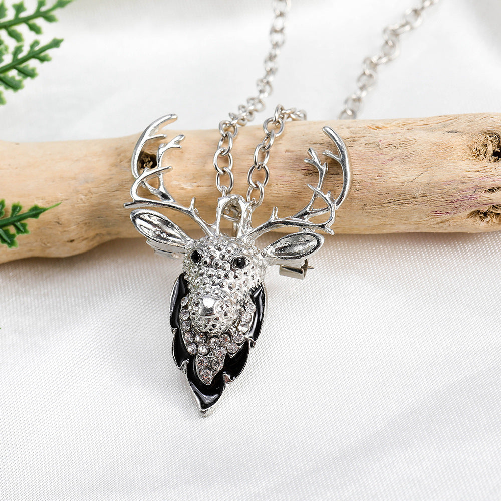 Silver Antler Necklace