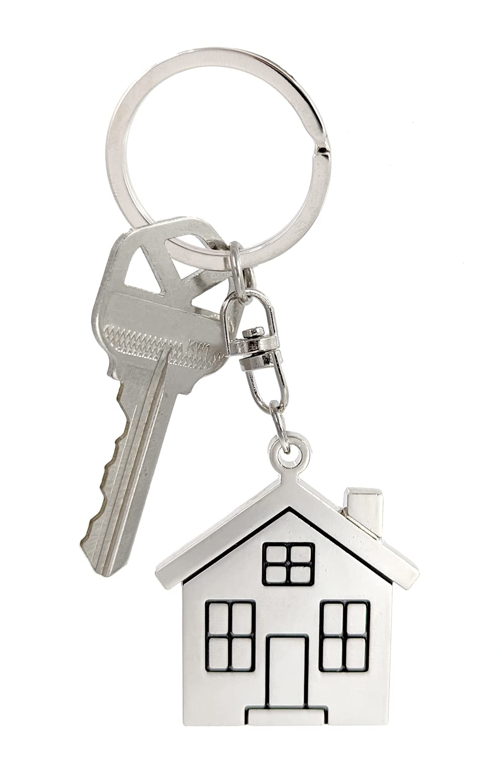 Stamped Metal House Keychain - Elegant Real Estate Closing Gift for Homeowners - Perfect for Housewarming, New Homeowners & Realtor Gifts