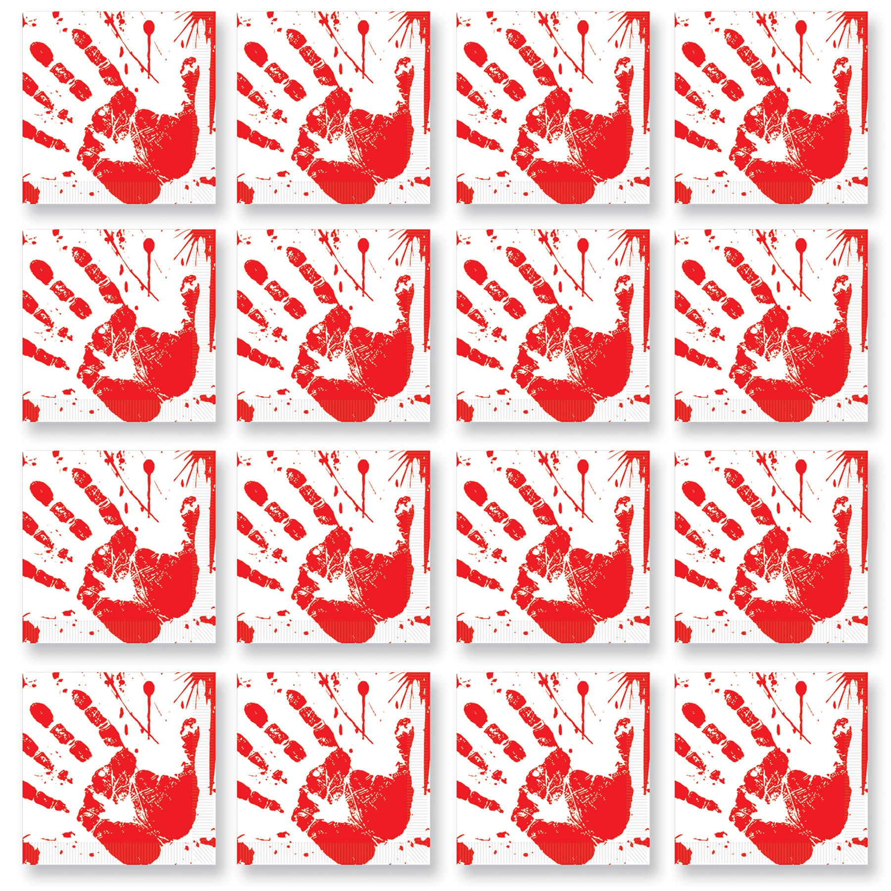 Beistle 08103 Halloween Bloody Handprint Paper Napkins - Spooky Party Decorations for Halloween, Horror Themed Parties & Haunted House Events