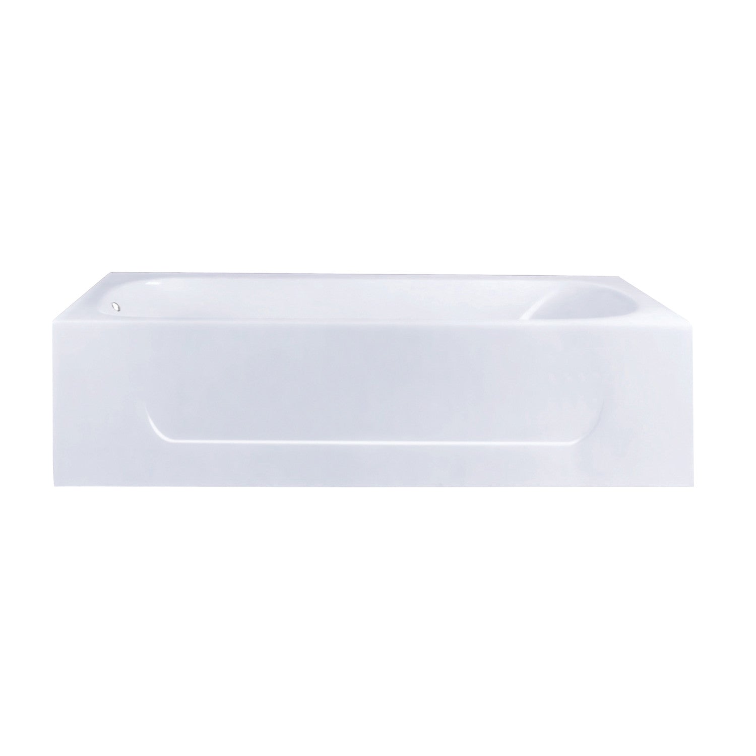 Aqua Eden 60 Inch Cast Iron Rectangular 3 Wall Alcove Bathtub - Left Drain Hole, White Porcelain Finish | Freestanding Soaking Tub for Bathroom Remodel & Spa Relaxation