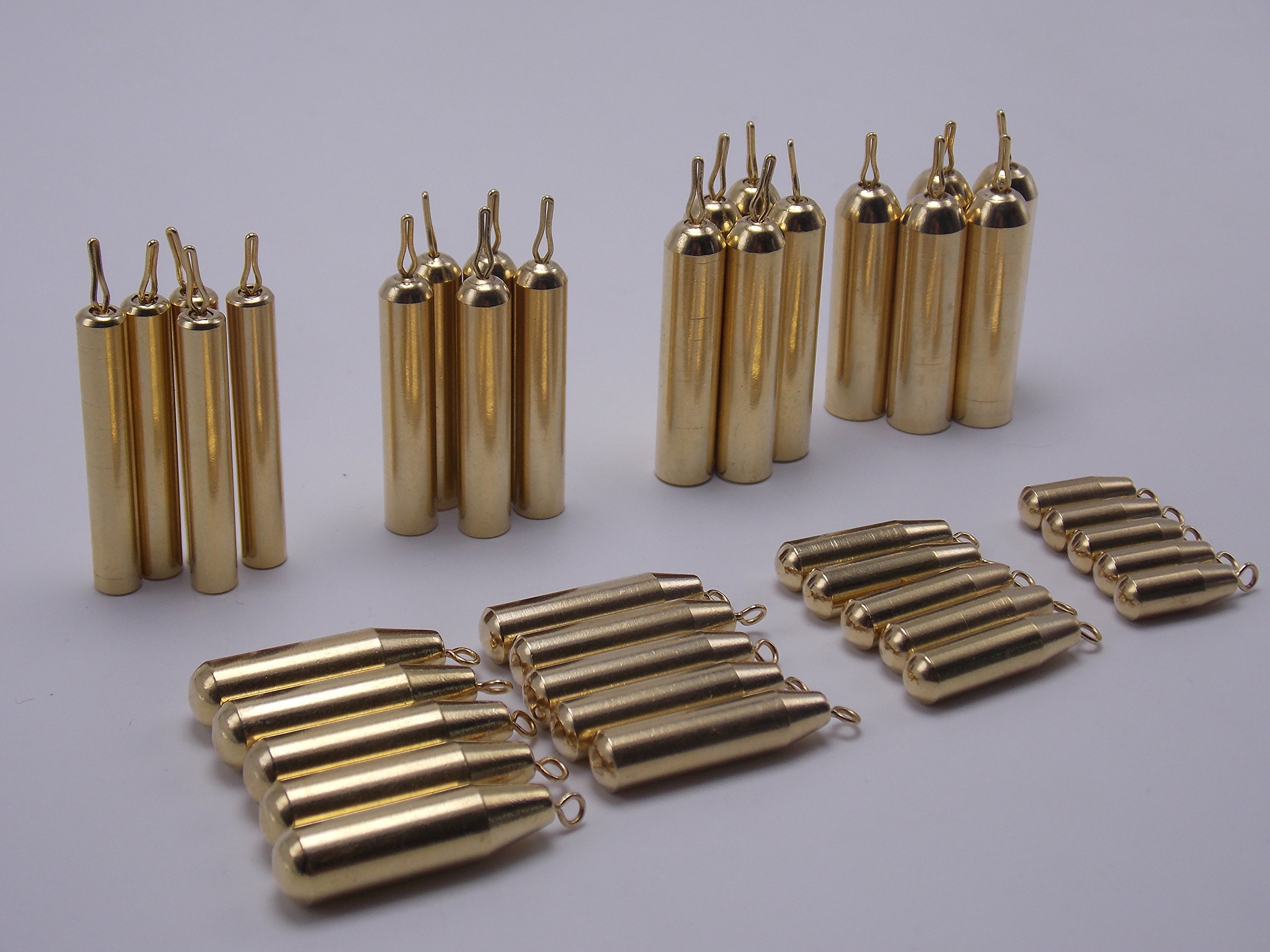 41pcs Brass Pencil Drop Shot Fishing Weights - Premium Sinkers for Bass, Walleye & Panfish - Perfect for Freshwater & Saltwater Fishing | Great for Finesse Fishing, Drop Shot Rigs & Light Tackle Applications