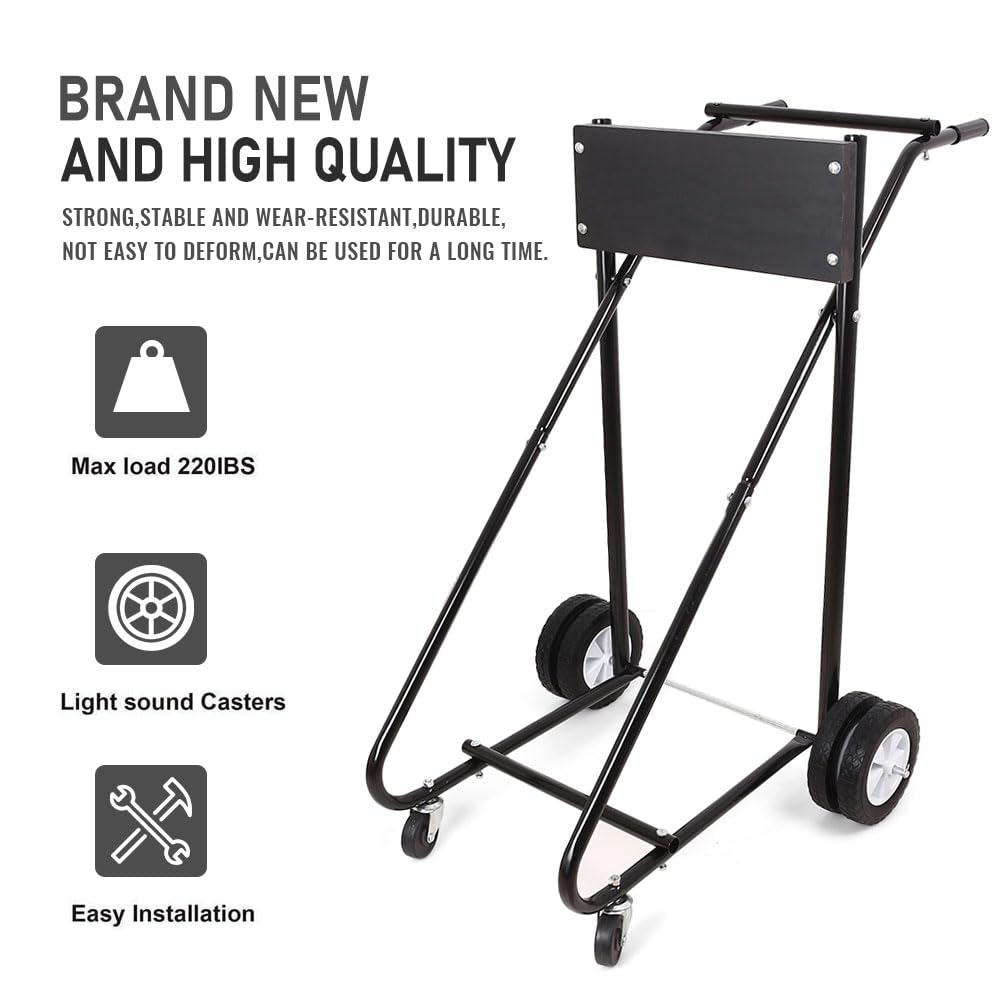 Heavy Duty 315 LBS Capacity Outboard Boat Motor Stand Cart - Portable Dolly for Marine Engine Storage & Transport | Perfect for Garage, Dock & Boat Maintenance