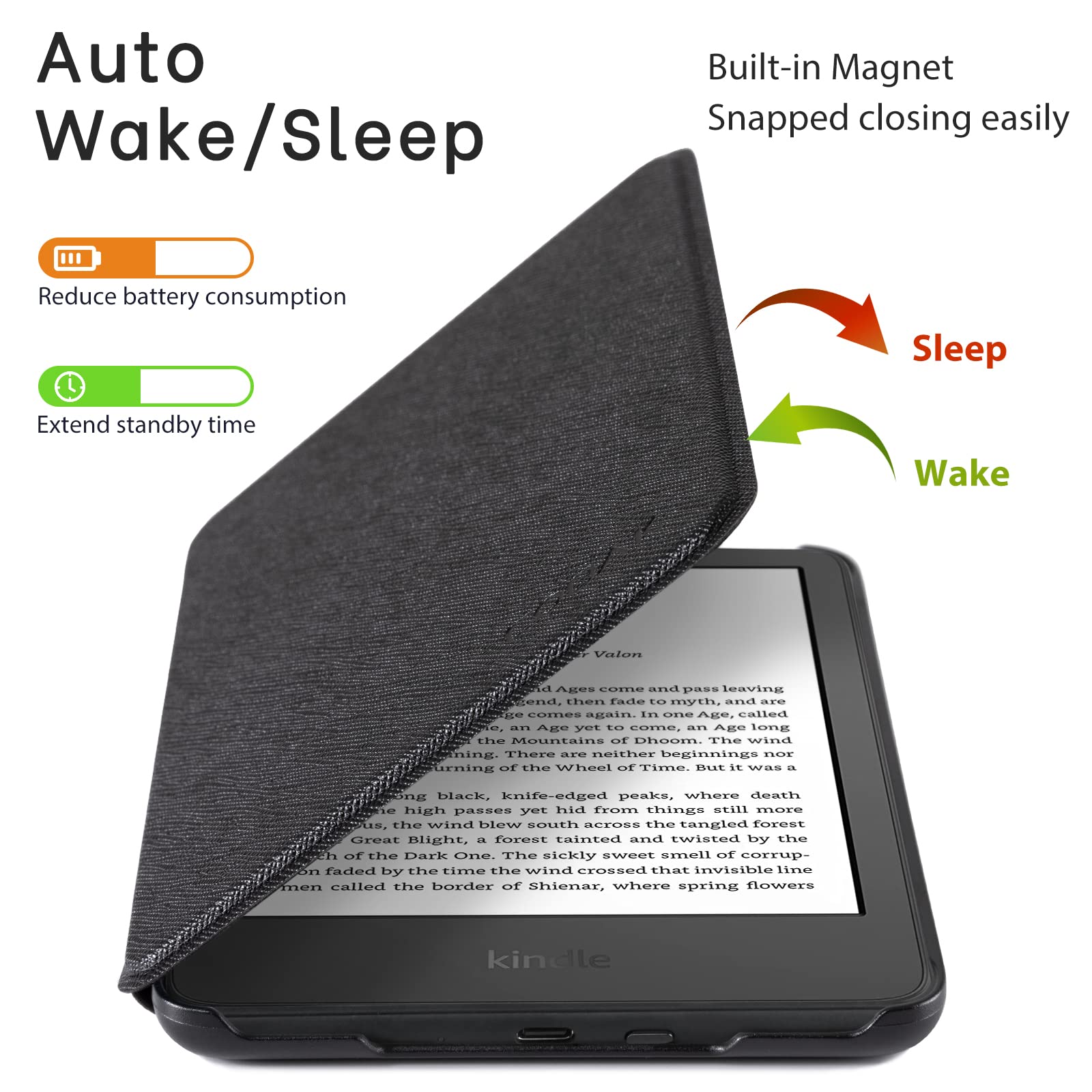 Premium PU Leather Smart Cover for All New 6