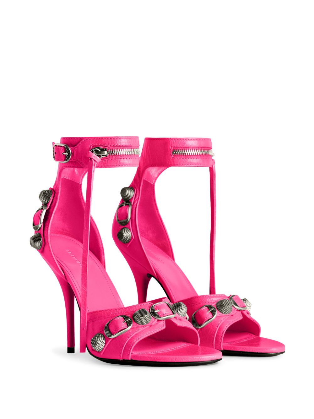 Balenciaga Women's Fuchsia Pink Leather Sandals - Stylish & Comfortable Summer Casual Footwear for Beach, Vacation & Outdoor Wear