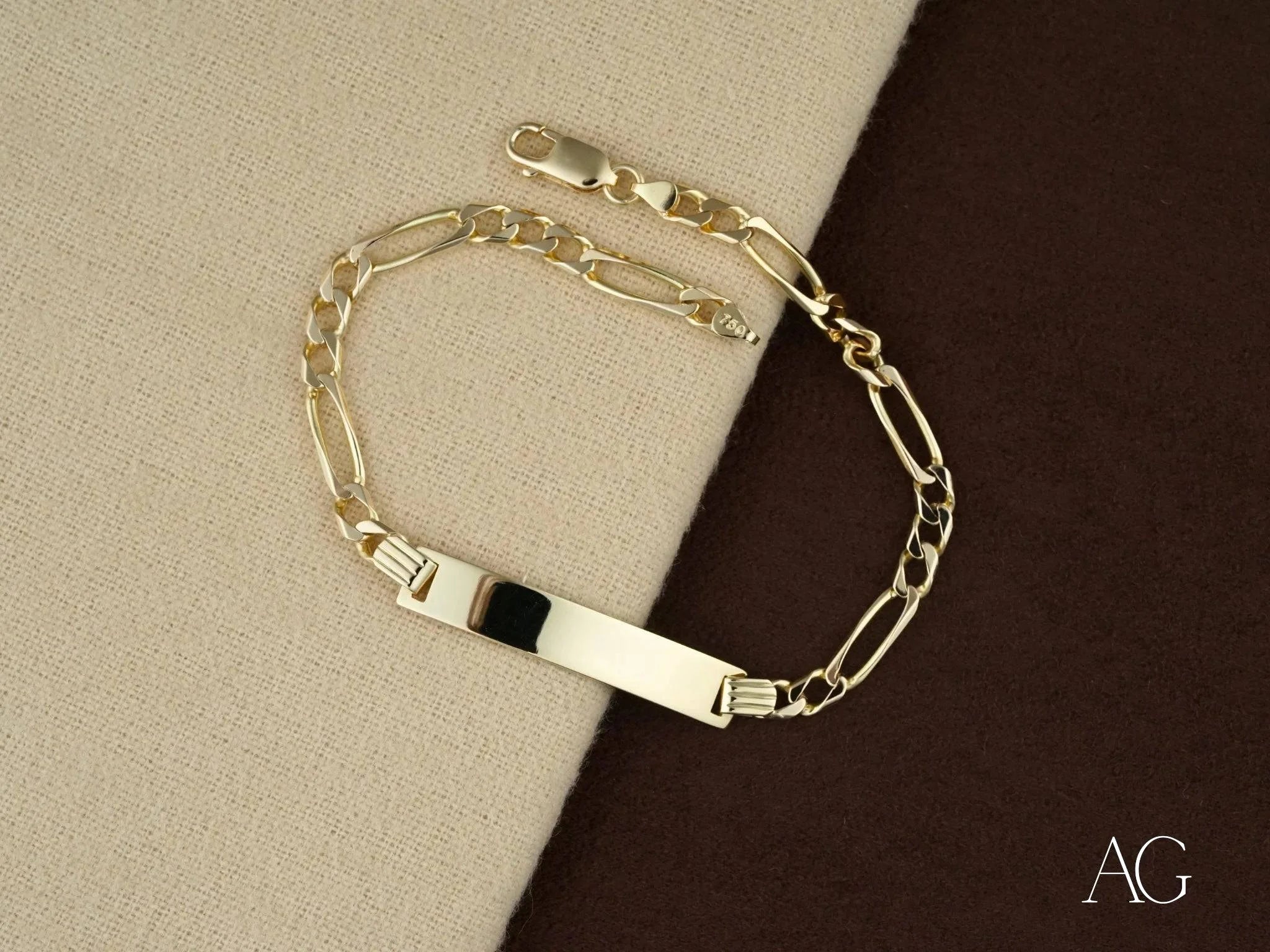 18K Solid Gold ID Bracelet for Women - Personalized Engraved Nameplate - Elegant & Timeless Jewelry Gift for Her - Perfect for Anniversaries, Birthdays & Special Occasions