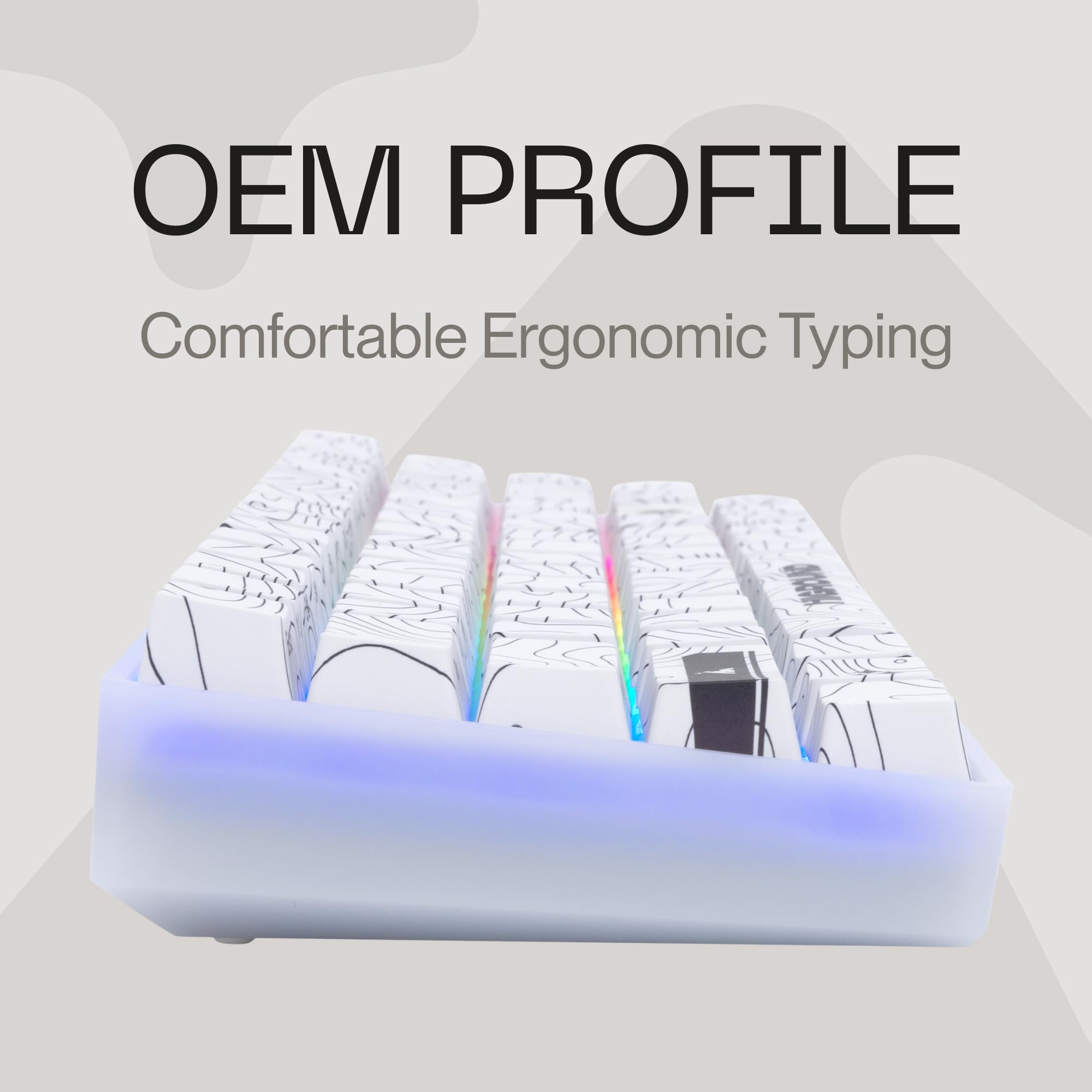 Higround Trailhead 65% Mechanical Gaming Keyboard - TTC Linear Custom Switches, Hot-Swappable, Programmable RGB Backlit, Pre-Lubed for Deep Thock Sound (Snowstone White) | Perfect for Competitive Gaming, Typing & Office Work