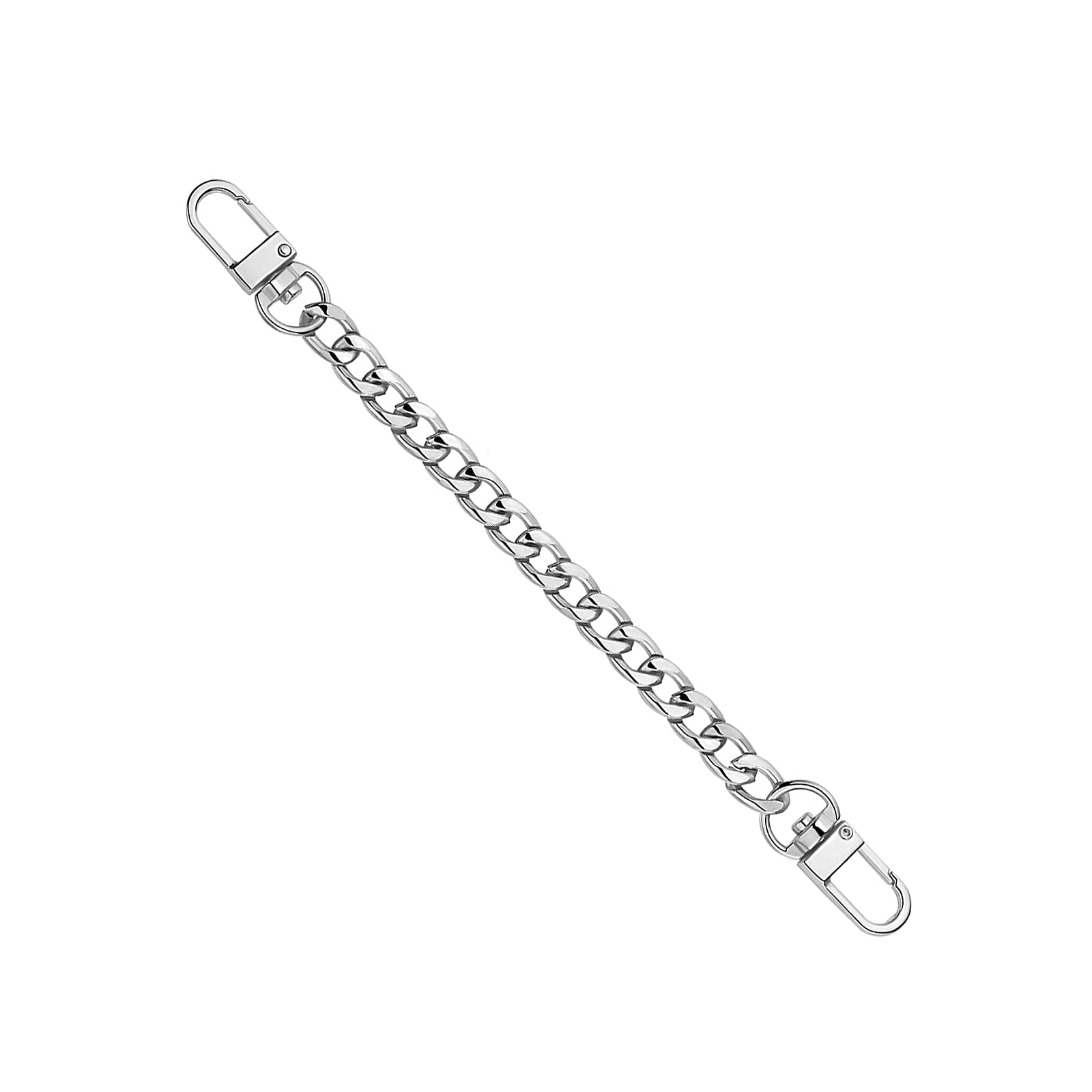 JANEMO 20cm Metal Purse Chain Strap - Durable Replacement Handbag Strap with Buckles for Clutches, Backpacks & Cross-Body Bags (Silver) | Perfect for DIY Purse Making, Fashion Accessories & Bag Repair
